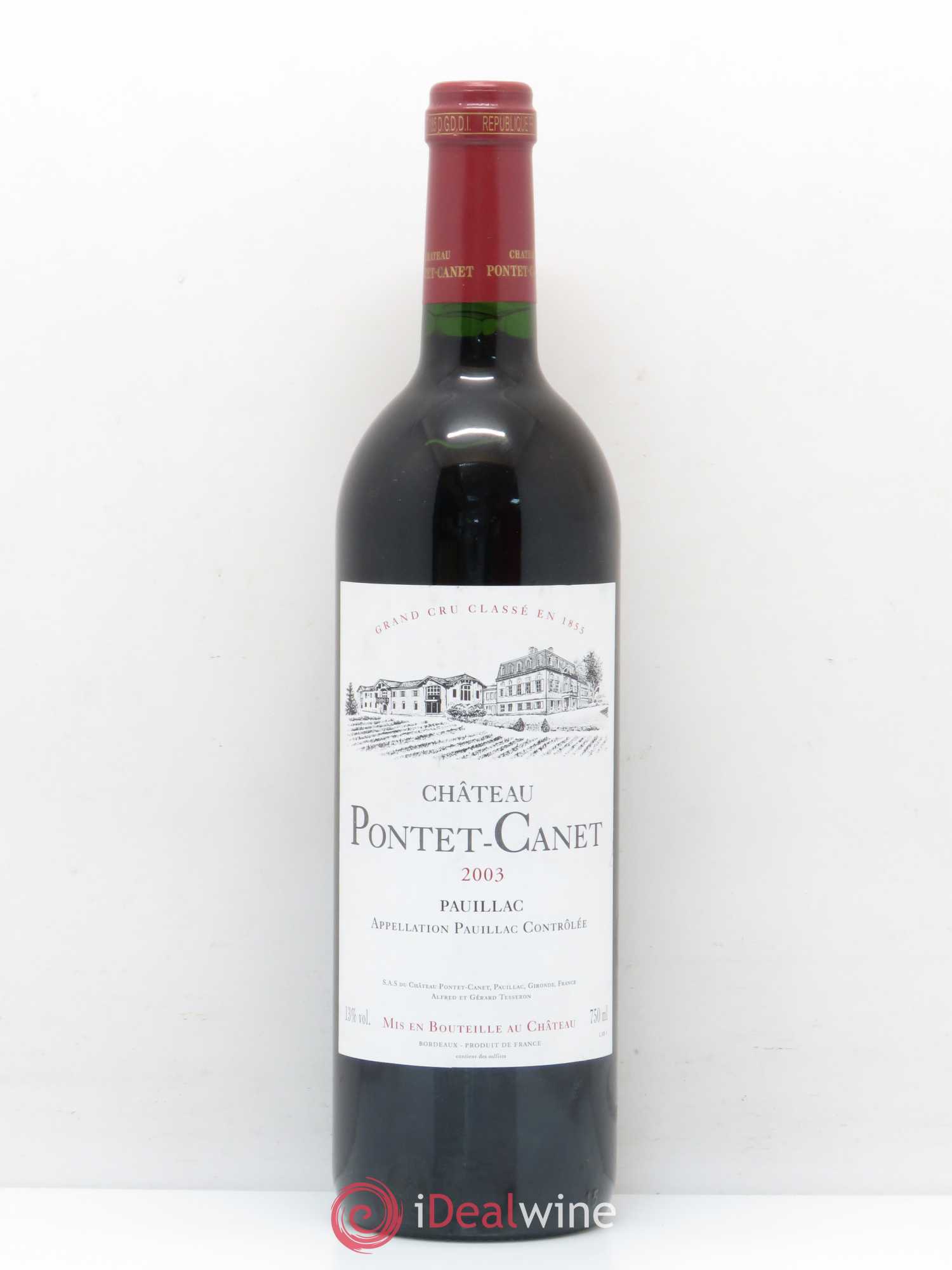 Château Pontet Canet 5ème Grand Cru Classé 2003 - Lot de 1 bouteille - 0