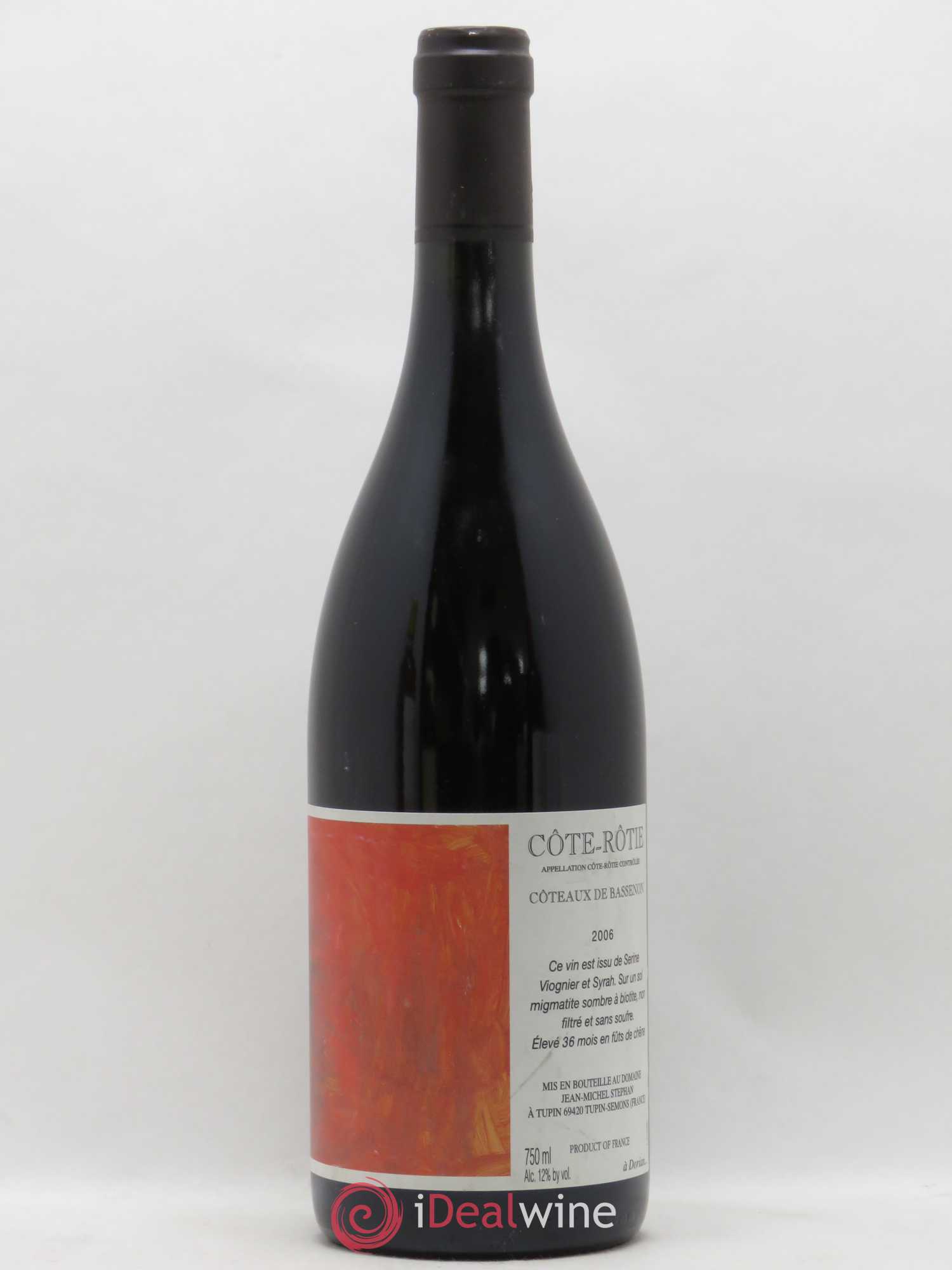 Côte-Rôtie Coteaux de Bassenon Jean-Michel Stephan 2006 - Lot de 1 bouteille - 0