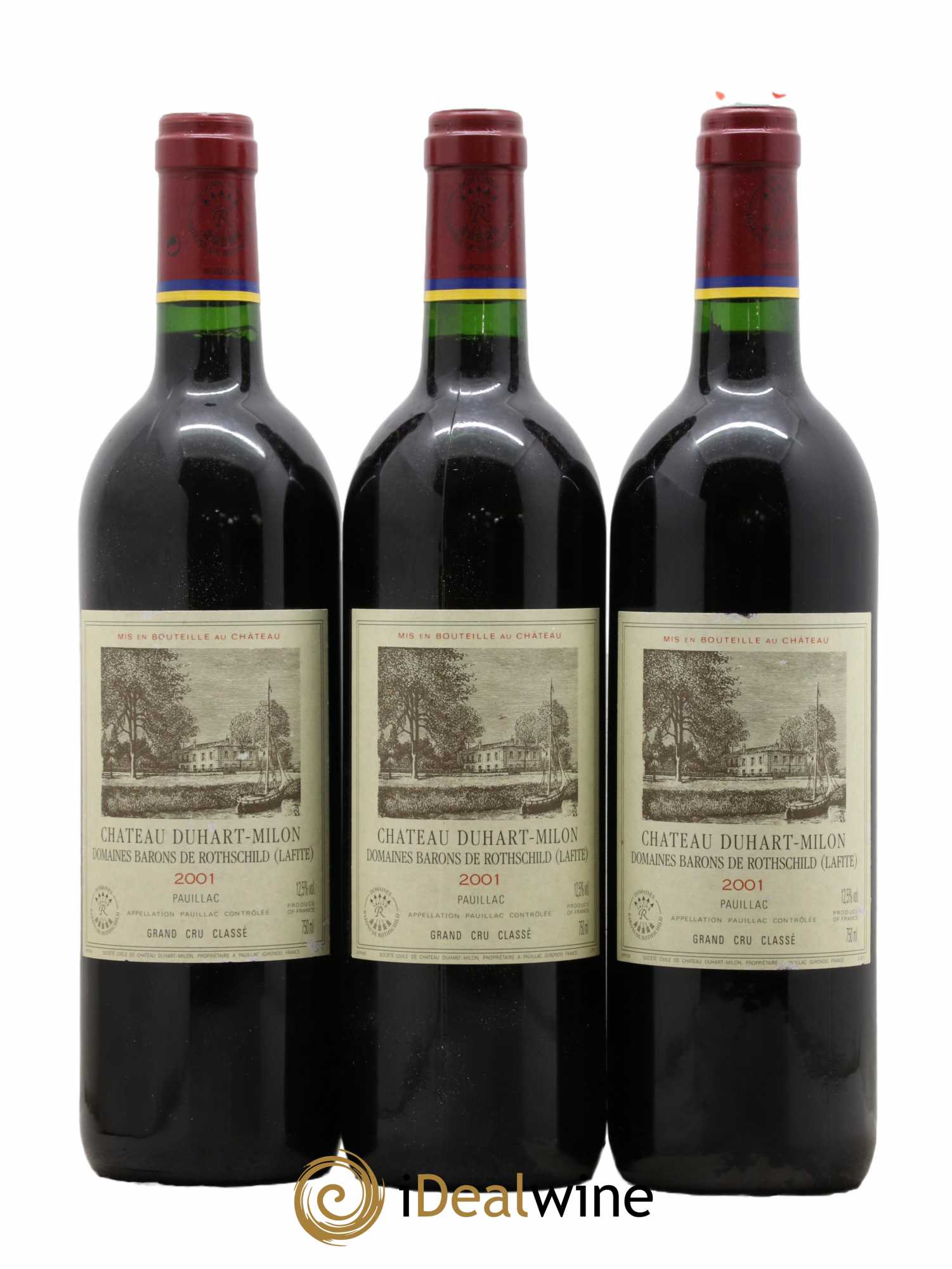 Château Duhart-Milon 4ème Grand Cru Classé 2001 - Lotto di 3 bottiglie - 0
