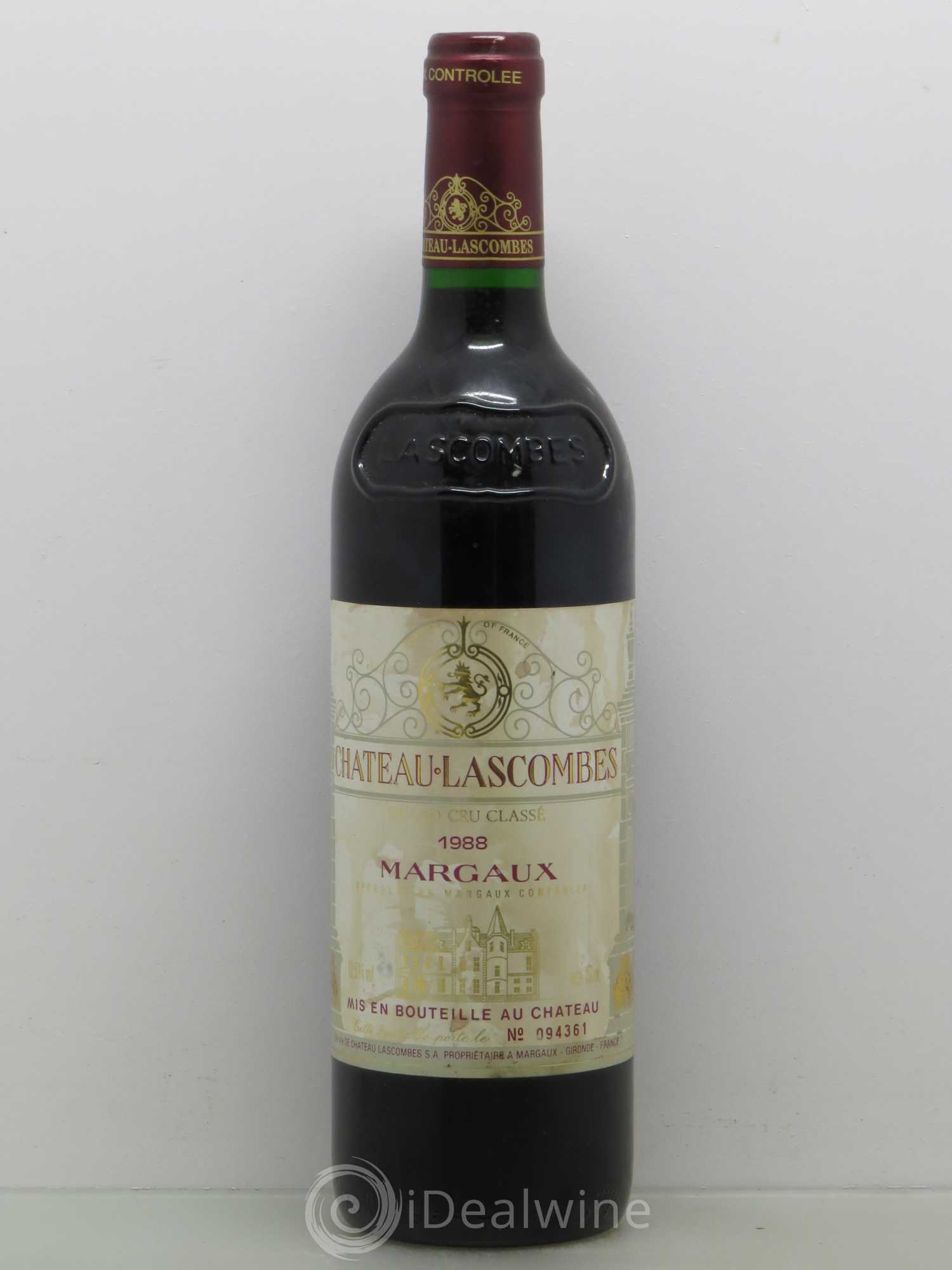 Château Lascombes 2ème Grand Cru Classé 1988 - Lot de 1 bouteille - 0