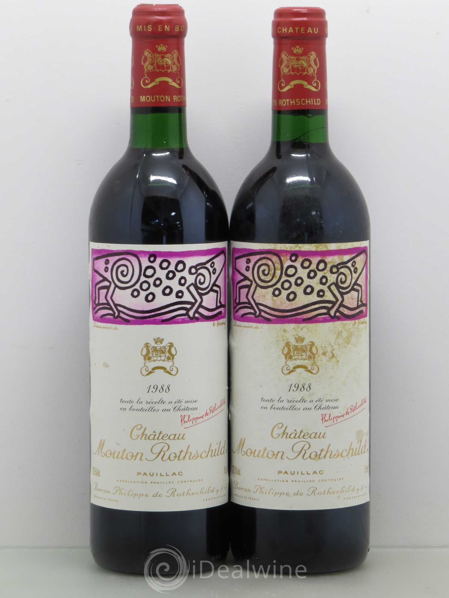 Château Mouton Rothschild 1er Grand Cru Classé 1988 - Lot de 2 bouteilles - 0