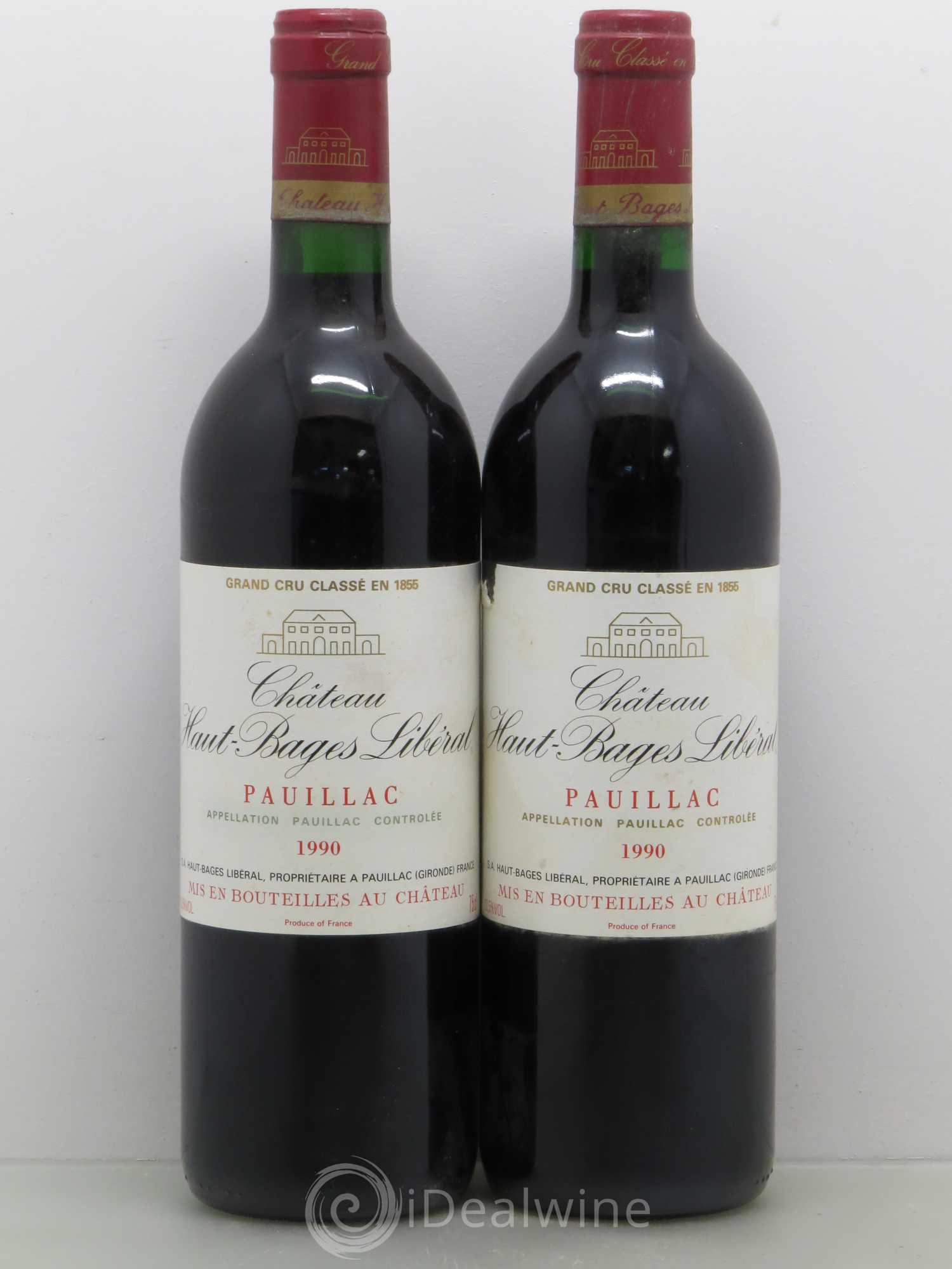 Château Haut Bages Libéral 5ème Grand Cru Classé 1990 - Lot de 2 bouteilles - 0