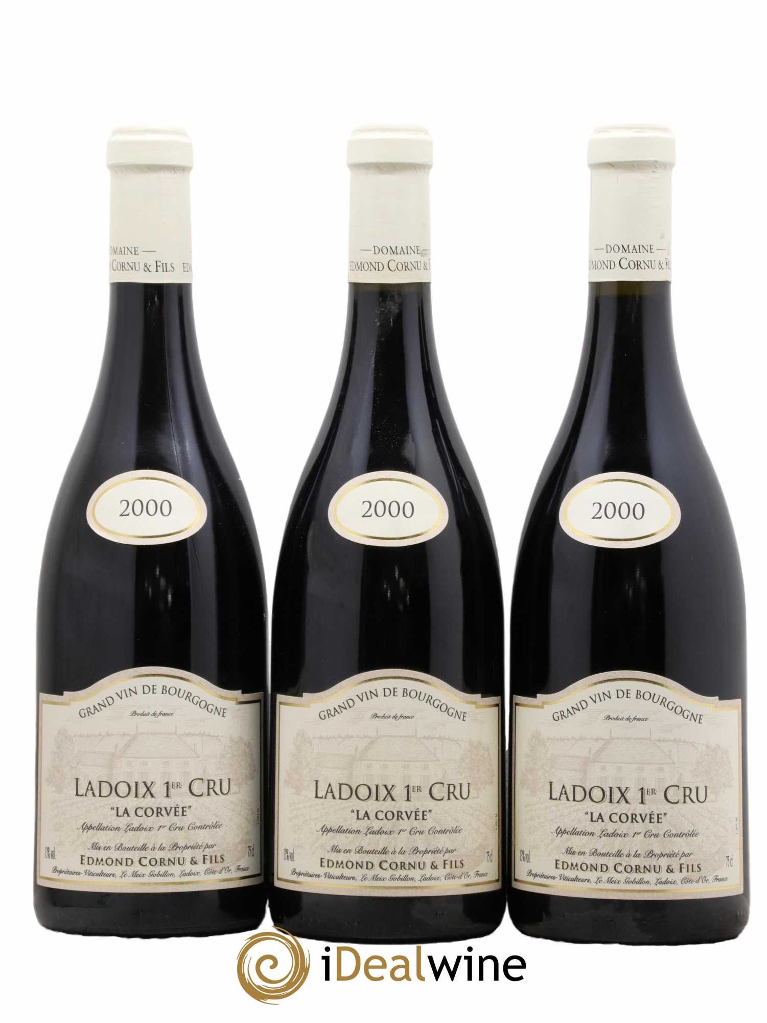 Ladoix 1er Cru La Corvée Domaine Edmon Cornu 2000 - Lot de 3 bouteilles - 0