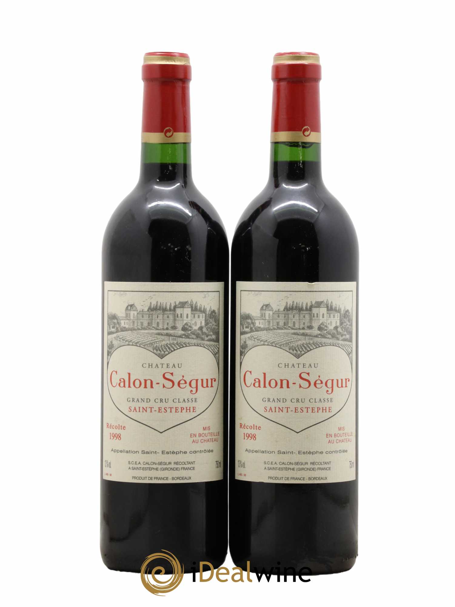 Château Calon Ségur 3ème Grand Cru Classé 1998 - Lot de 2 bouteilles - 0