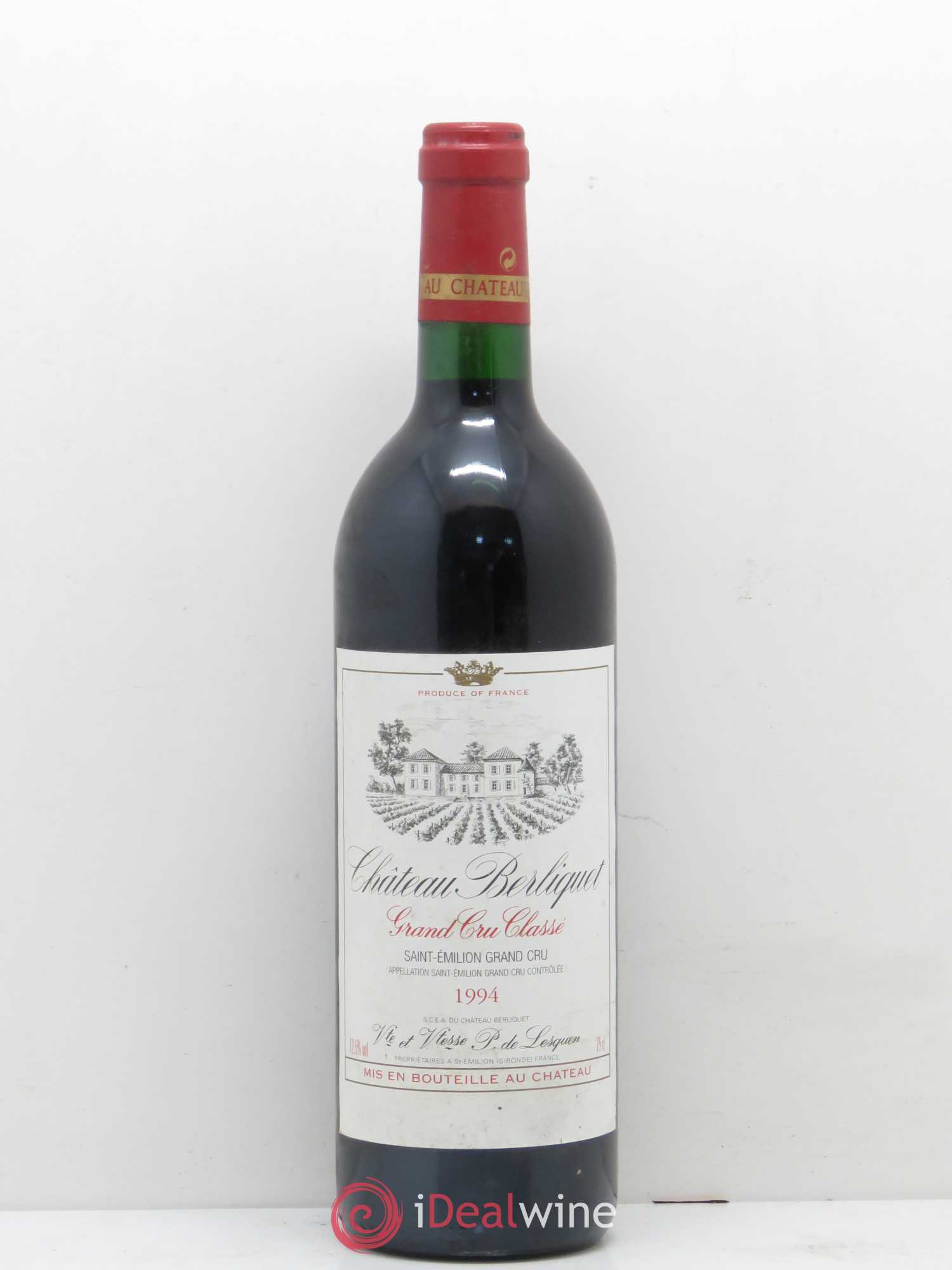 Château Berliquet Grand Cru Classé 1994 - Lot de 1 bouteille - 0