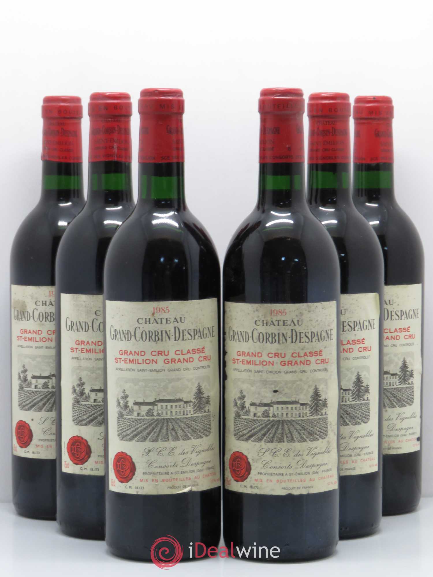 Château Grand Corbin Despagne Grand Cru Classé 1985 - Lot de 6 bouteilles - 0