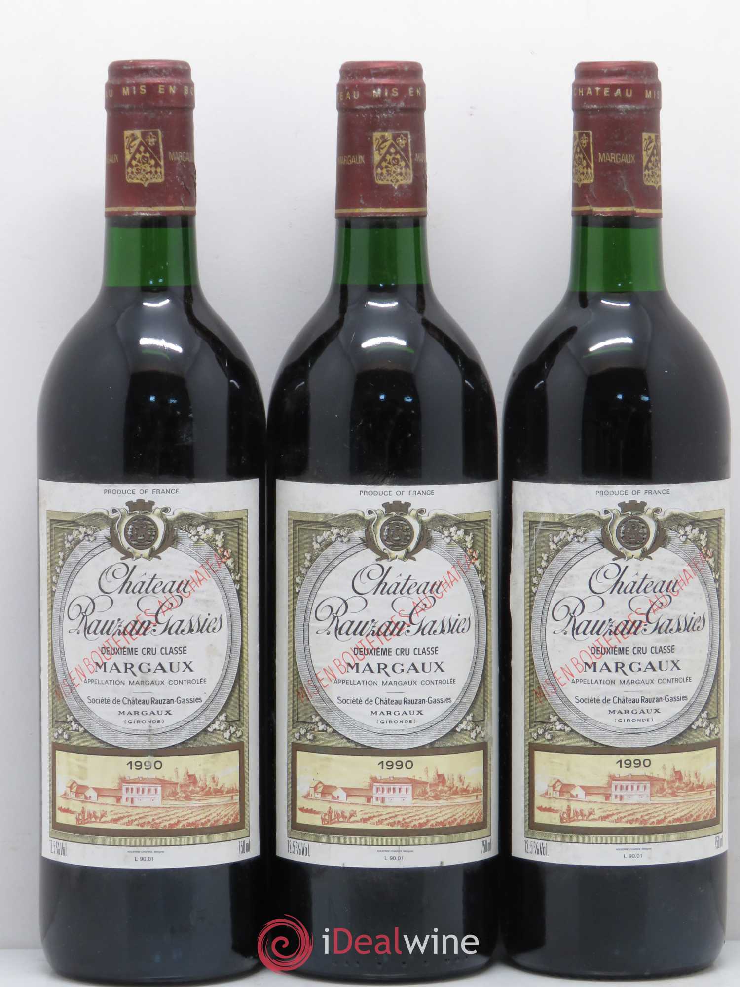 Château Rauzan-Gassies 2ème Grand Cru Classé 1990 - Lot de 6 bouteilles - 1