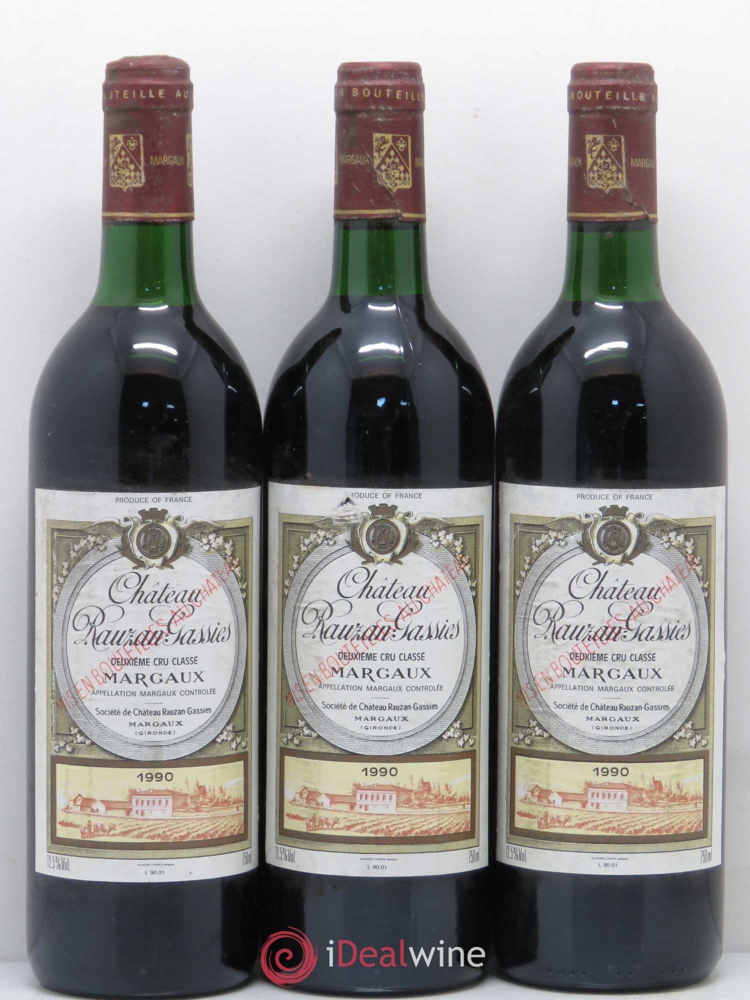 Château Rauzan-Gassies 2ème Grand Cru Classé 1990 - Lot de 6 bouteilles - 2