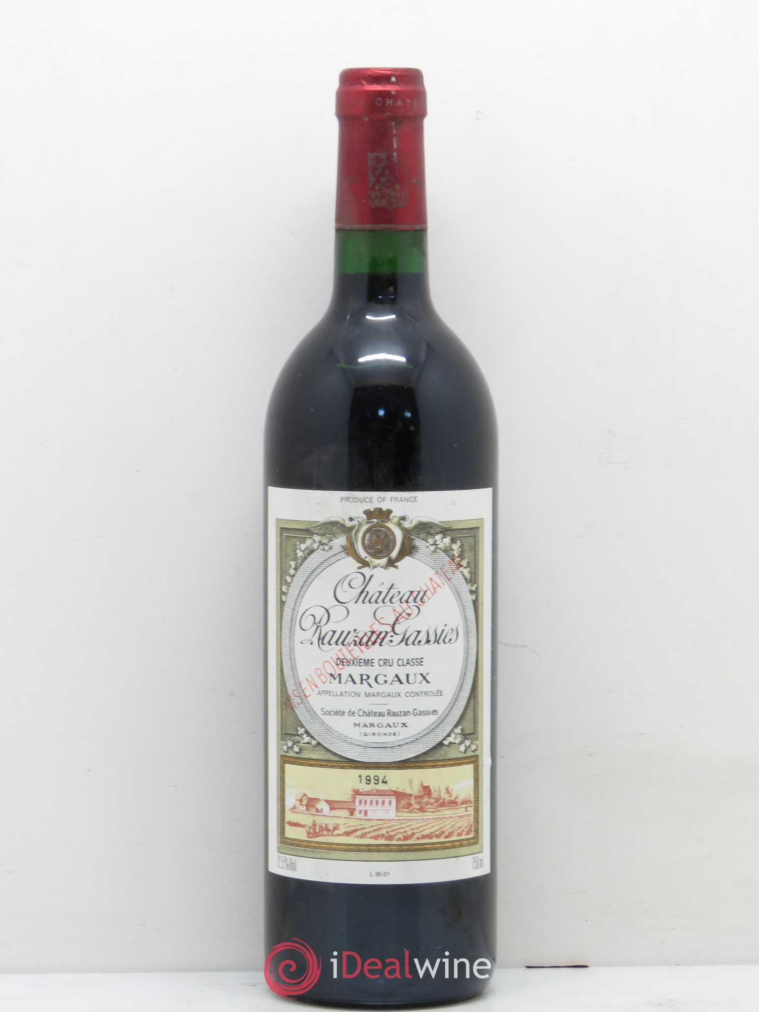 Château Rauzan-Gassies 2ème Grand Cru Classé 1994 - Lot de 1 bouteille - 0