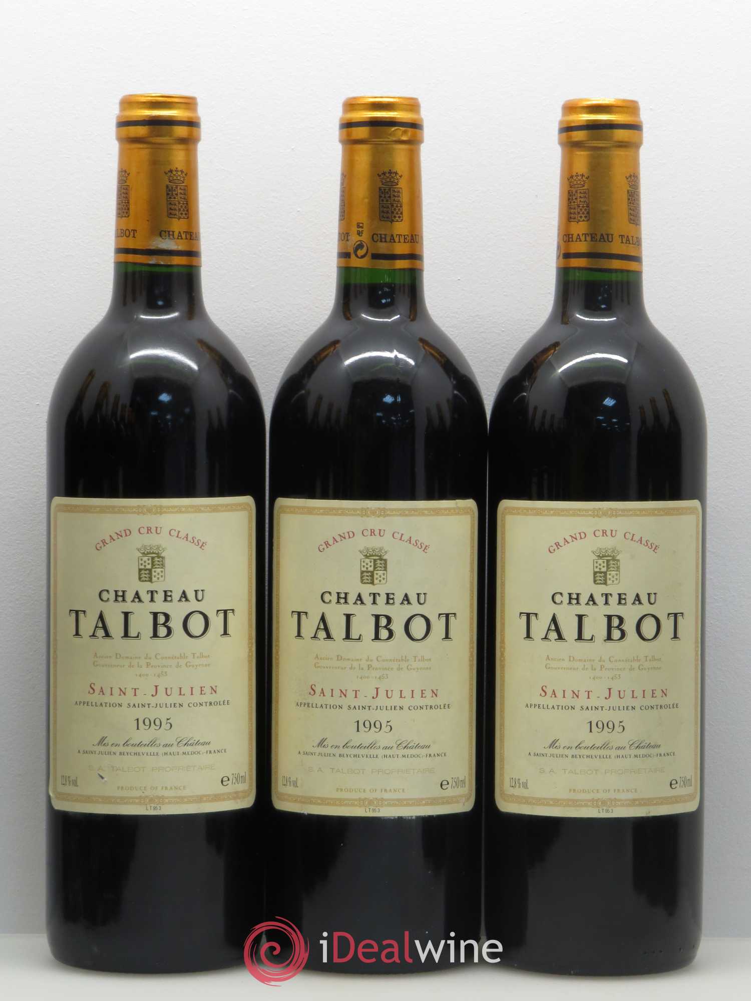 Château Talbot 4ème Grand Cru Classé 1995 - Lot de 12 bouteilles - 1
