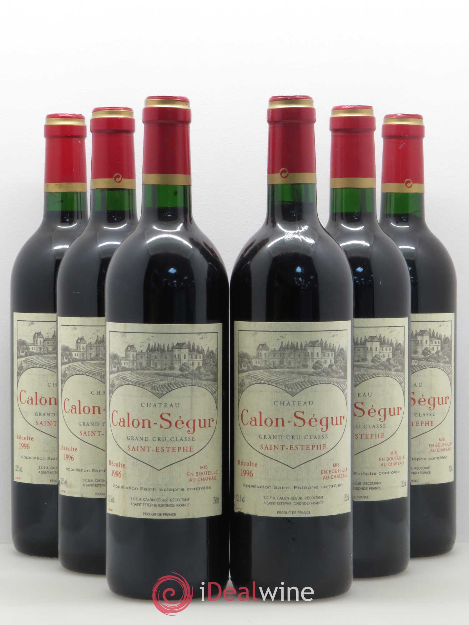 Château Calon Ségur 3ème Grand Cru Classé 1996 - Lot de 6 bouteilles - 0
