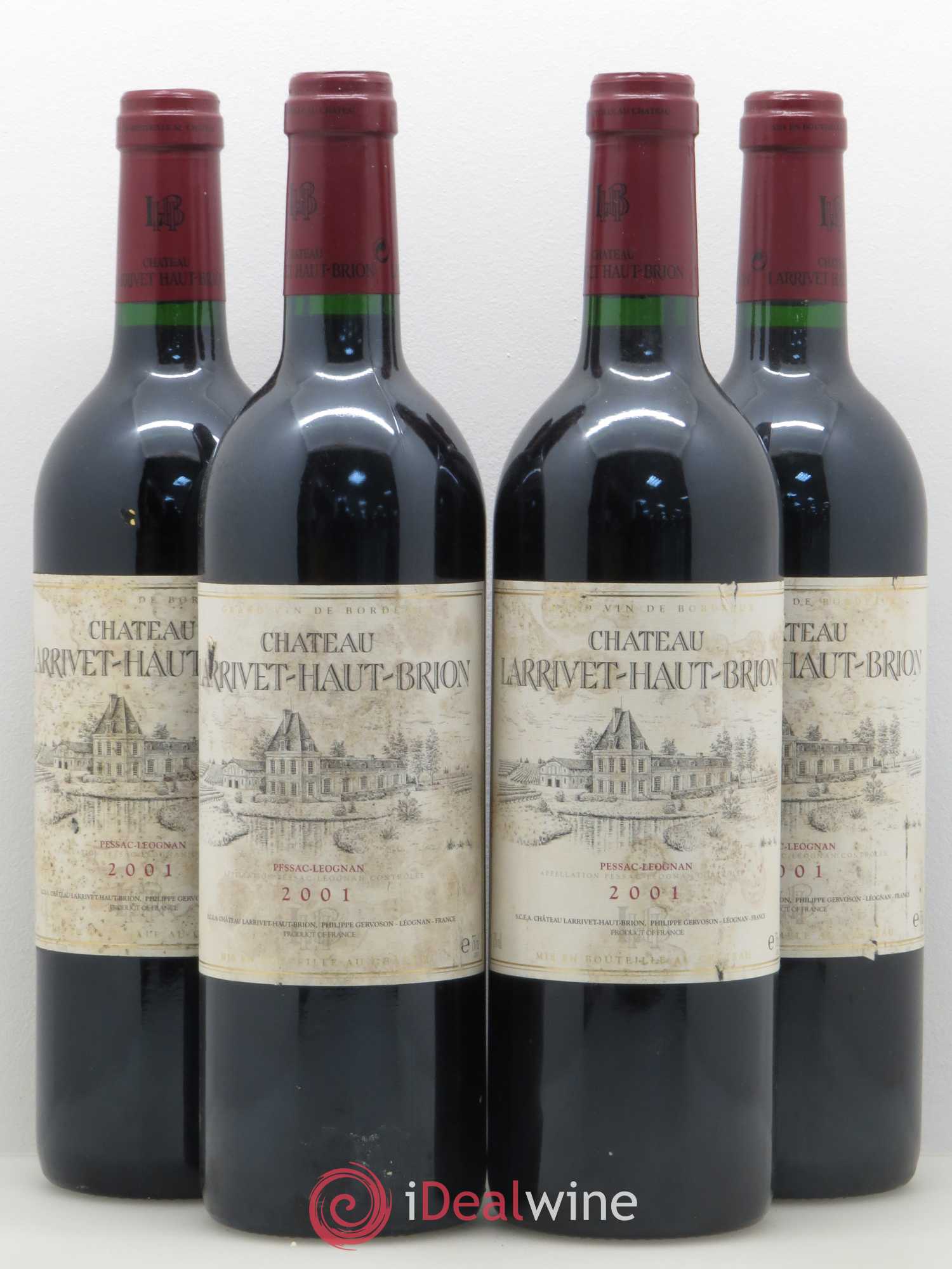 Château Larrivet Haut-Brion 2001 - Lot de 4 bouteilles - 0