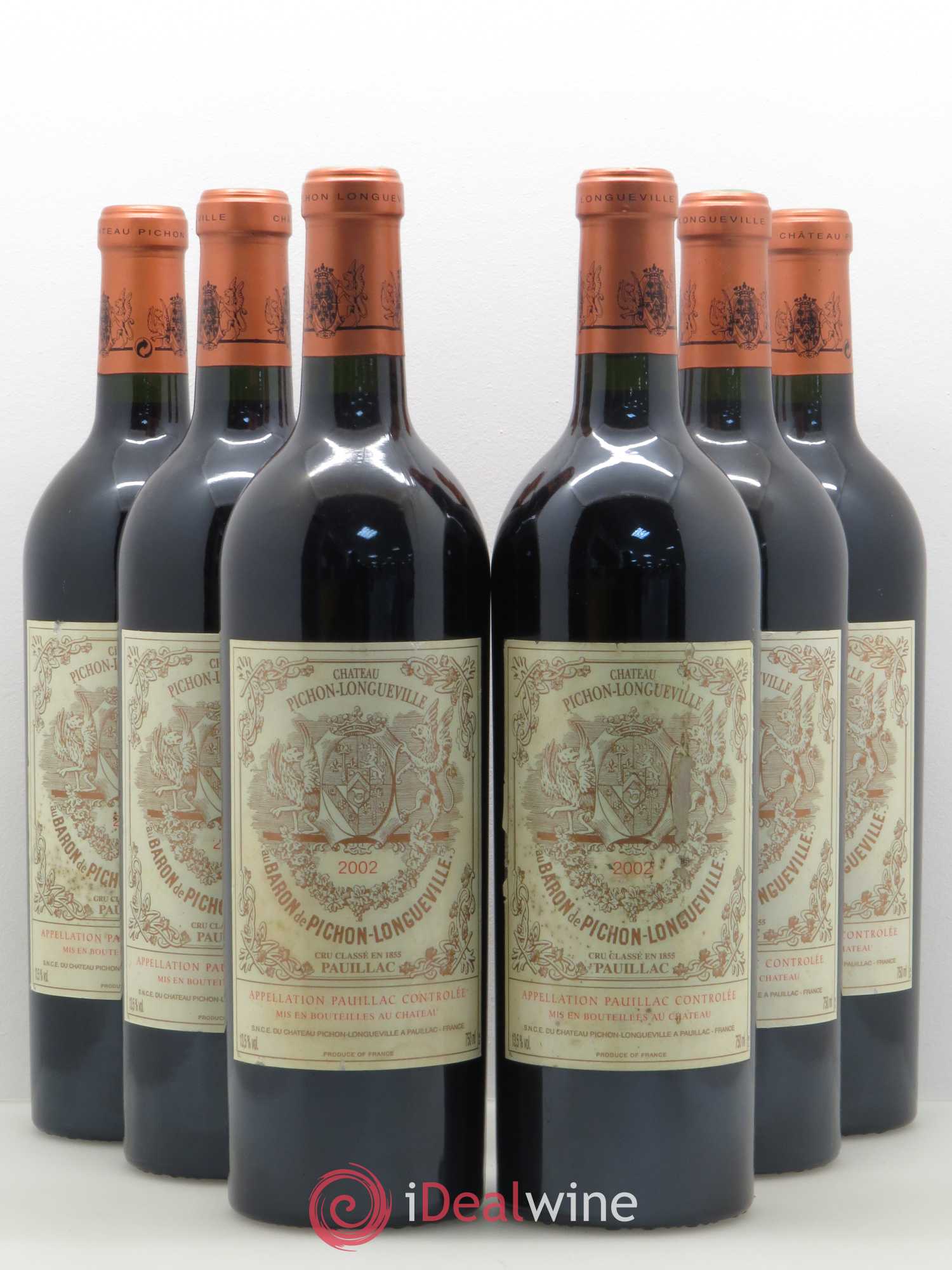 Pichon Longueville Baron 2ème Grand Cru Classé 2002 - Lot de 6 bouteilles - 0