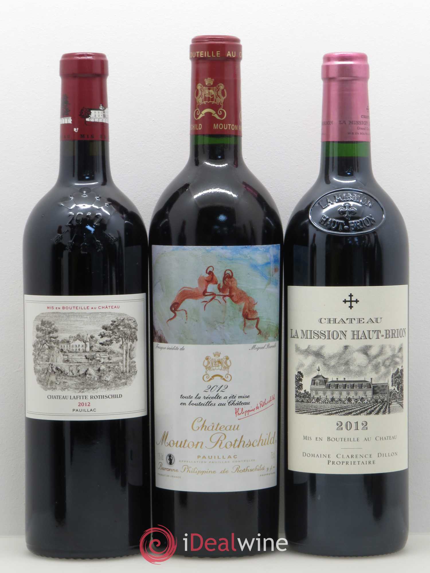 Caisse Collection Duclot 2012 1 Margaux - 1 Haut Brion- 1 Petrus - 1 Lafite Rothschild - 1 Mouton Rothschild - 1 Cheval Blanc - 1 La Mission Haut Brion 2012 - Posten von 7 Flaschen - 1