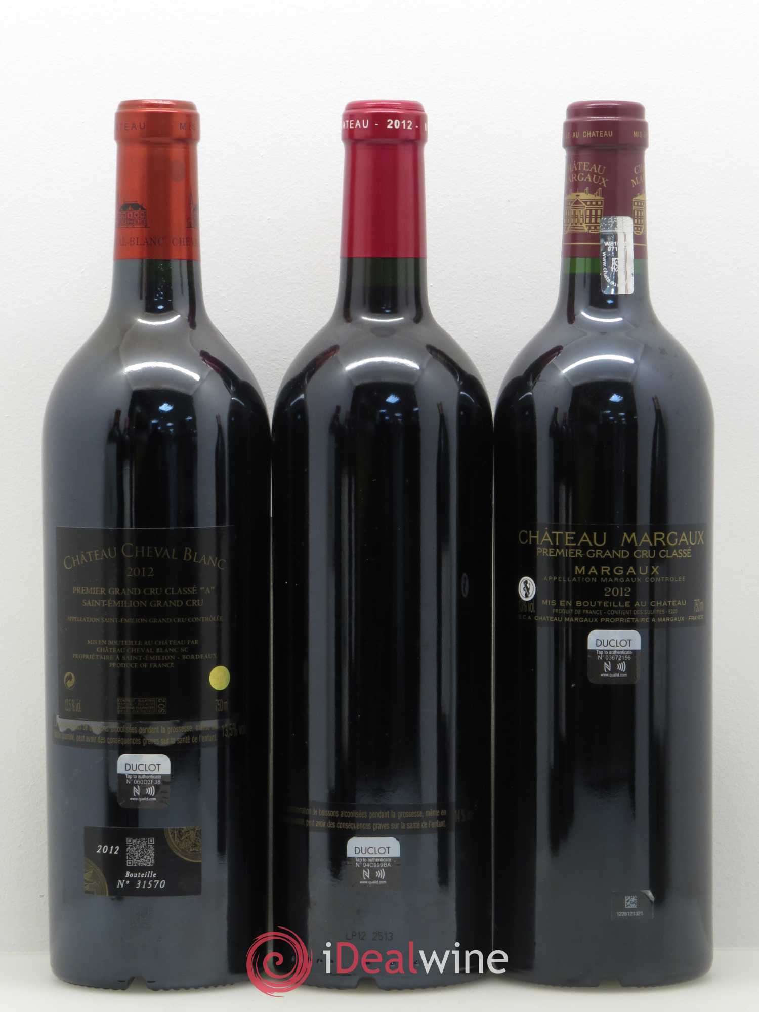 Caisse Collection Duclot 2012 1 Margaux - 1 Haut Brion- 1 Petrus - 1 Lafite Rothschild - 1 Mouton Rothschild - 1 Cheval Blanc - 1 La Mission Haut Brion 2012 - Posten von 7 Flaschen - 4