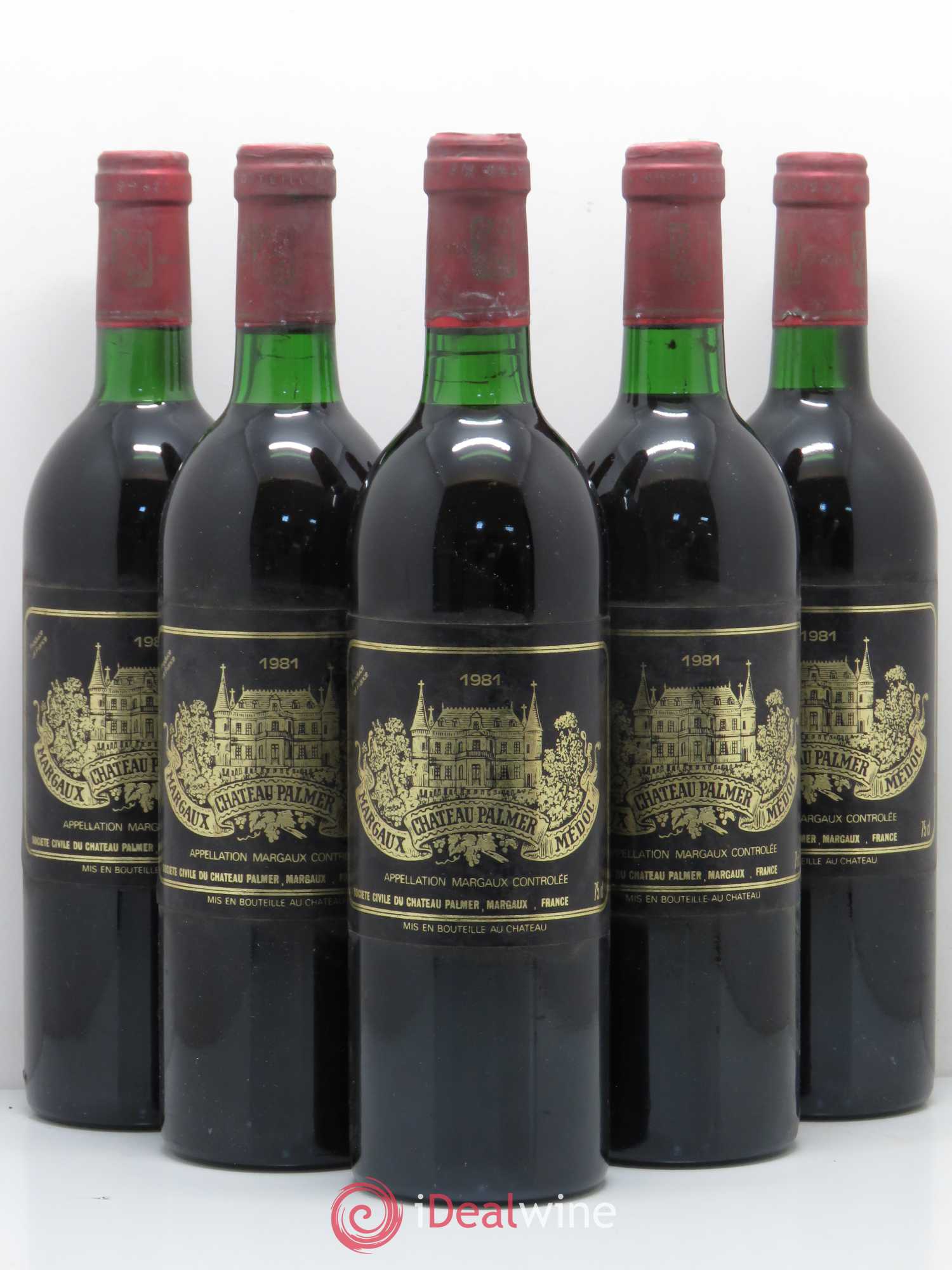 Château Palmer 3ème Grand Cru Classé 1981 - Lot de 5 bouteilles - 0