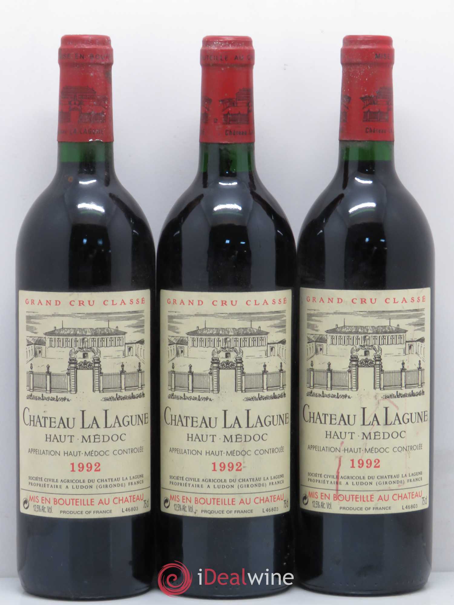 Château la Lagune 3ème Grand Cru Classé 1992 - Lot de 3 bouteilles - 0