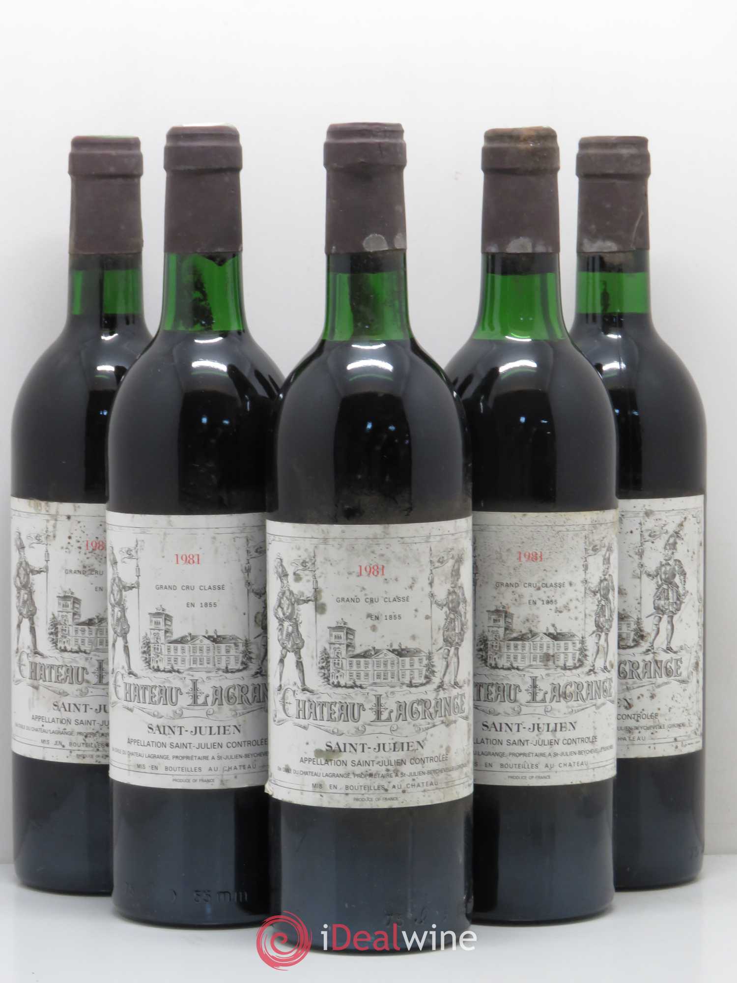 Château Lagrange 3ème Grand Cru Classé (sans prix de réserve) 1981 - Lot de 5 bouteilles - 0