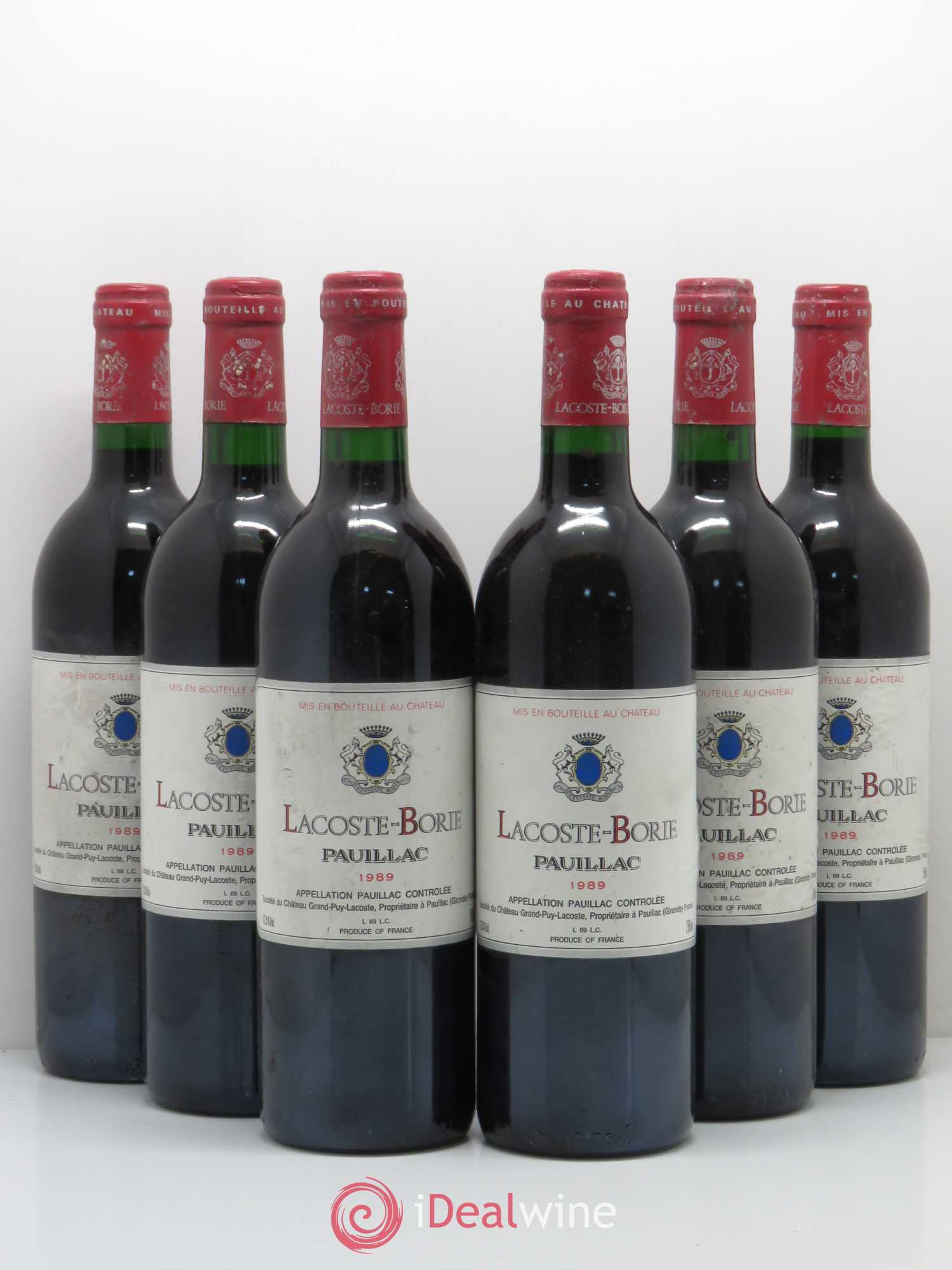 Lacoste Borie 1989 - Lot de 6 bouteilles - 0