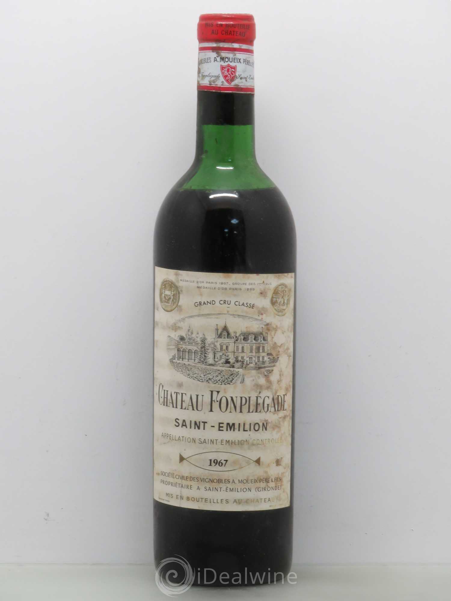 Château Fonplegade Grand Cru Classé 1967 - Lot de 1 bouteille - 0