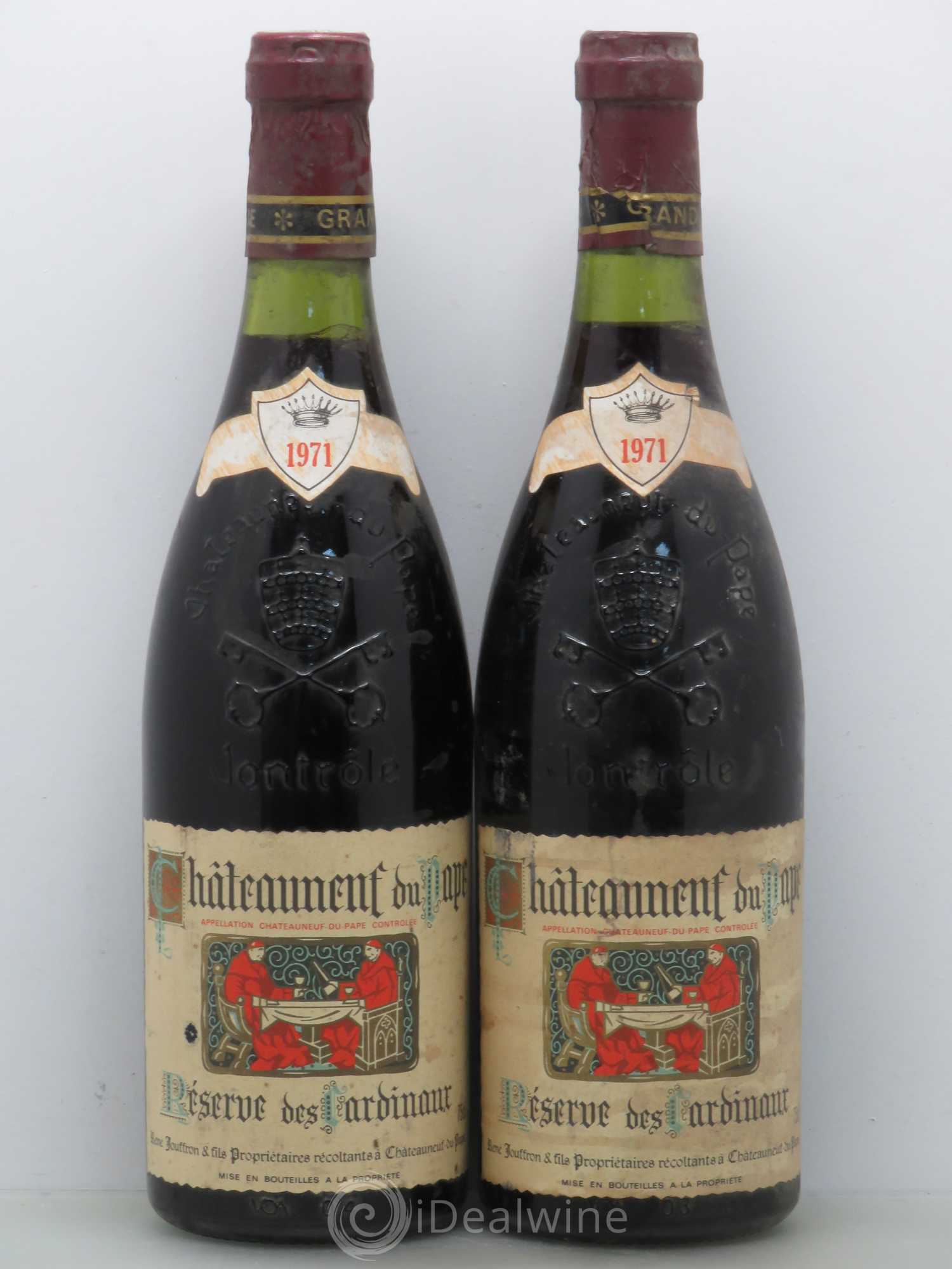 Châteauneuf-du-Pape Réserve des Cardinaux - René Jouffron et Fils 1971 - Lot de 2 bouteilles - 0