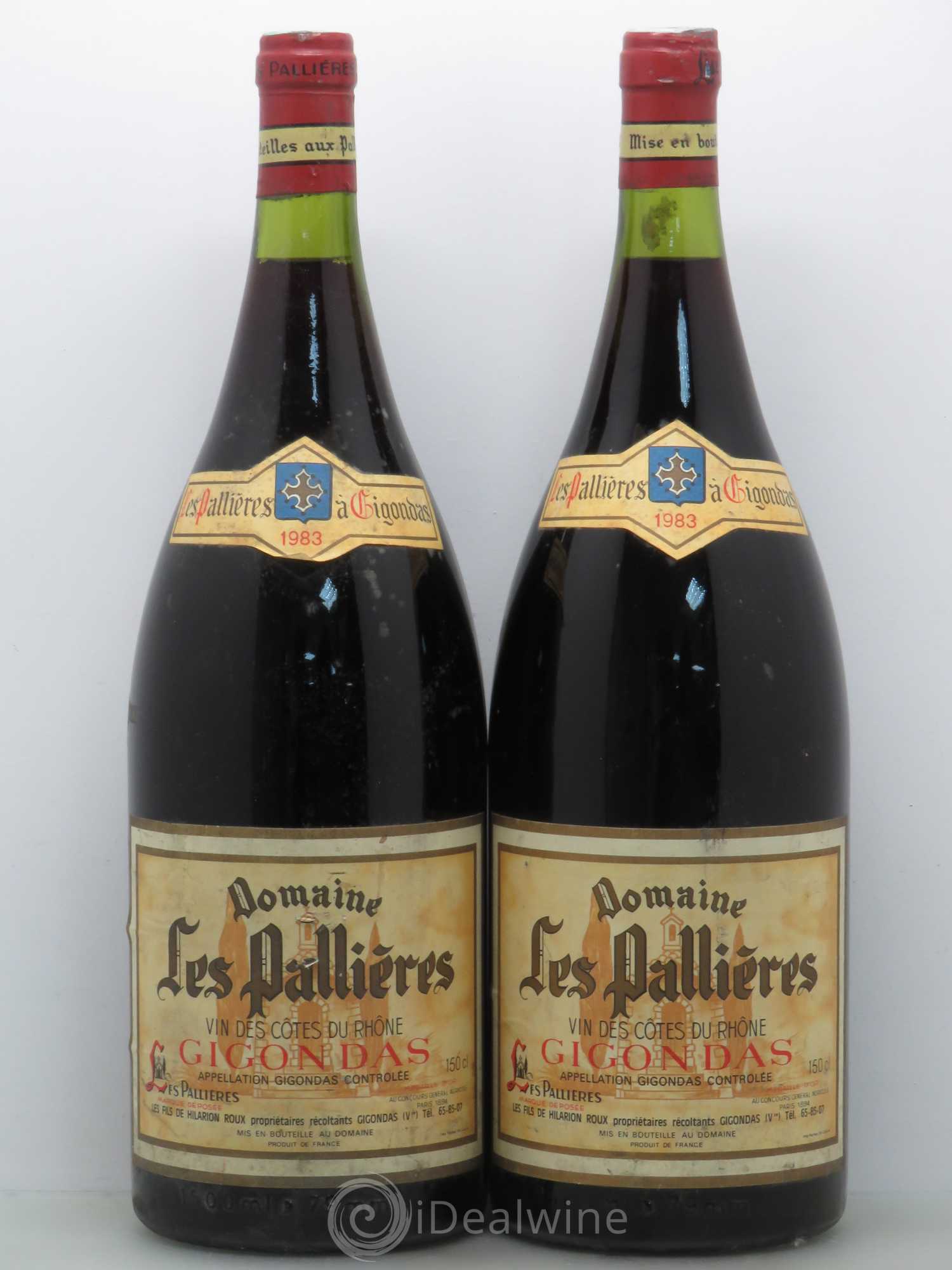 Gigondas Les Pallières Le fils de Hilarion Roux 1983 - Posten von 2 Magnum - 0