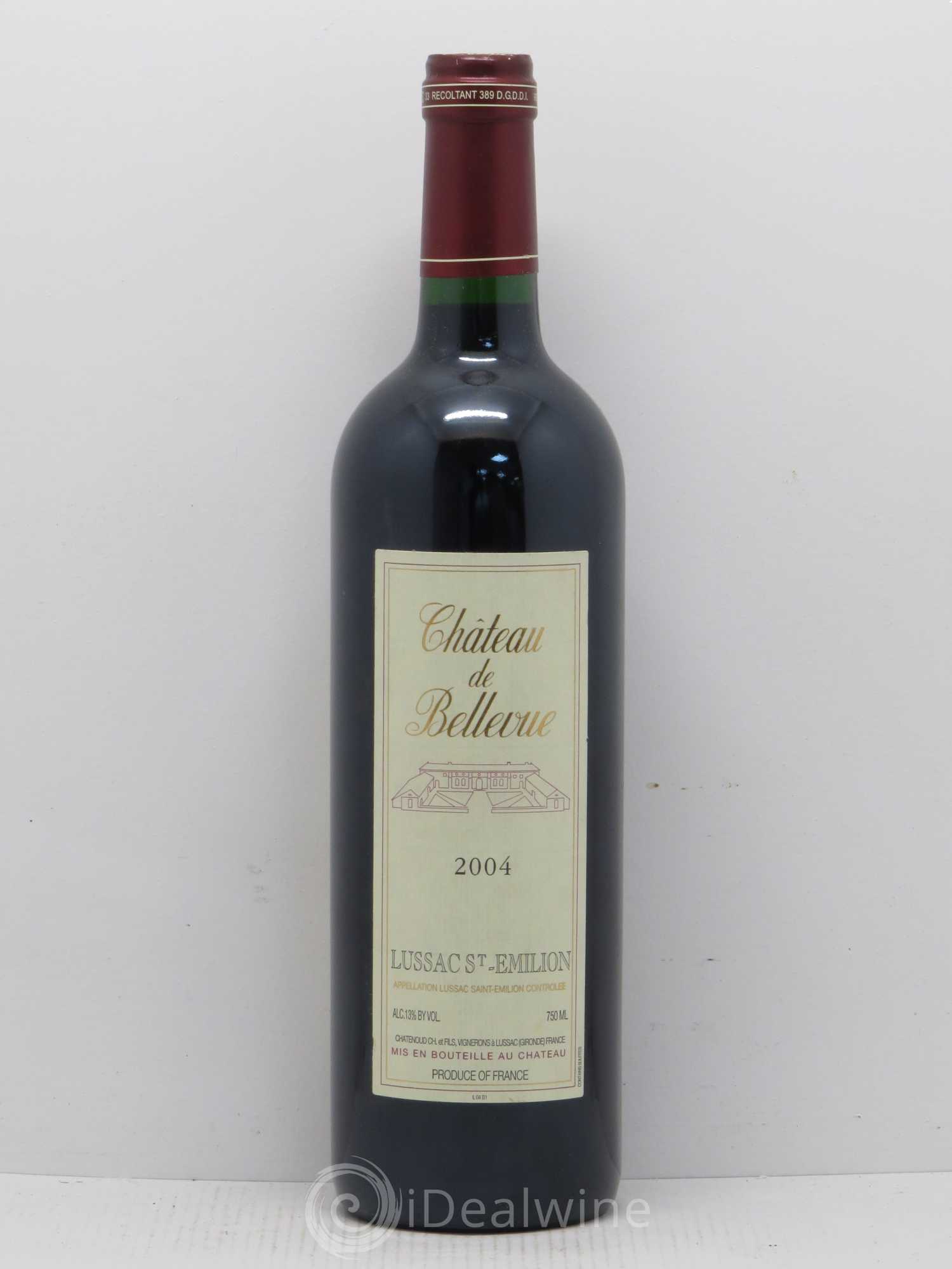 Bordeaux Bellevue Lussac St Emilion (sans prix de réserve) 2004 - Posten von 1 Flasche - 0