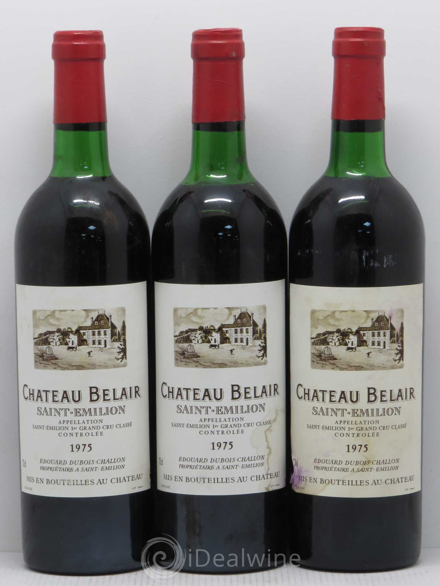 Château Belair (Belair-Monange) 1er Grand Cru Classé B 1975 - Lot de 6 bouteilles - 2
