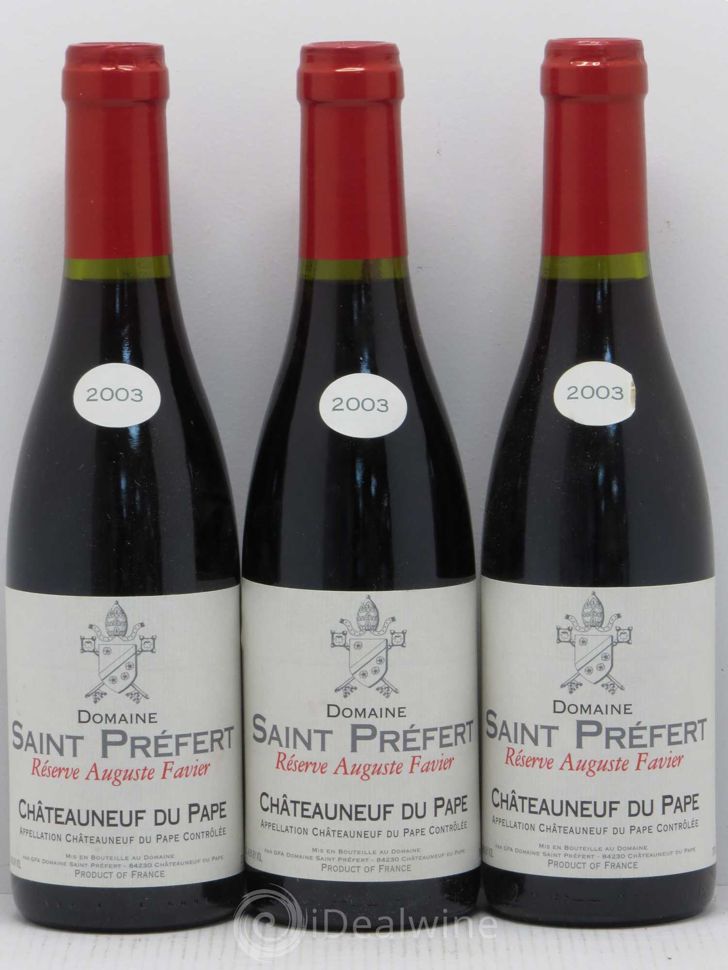 Châteauneuf-du-Pape Réserve Auguste Favier Domaine Saint-Préfert 2003 - Lot de 6 demi bouteilles - 2