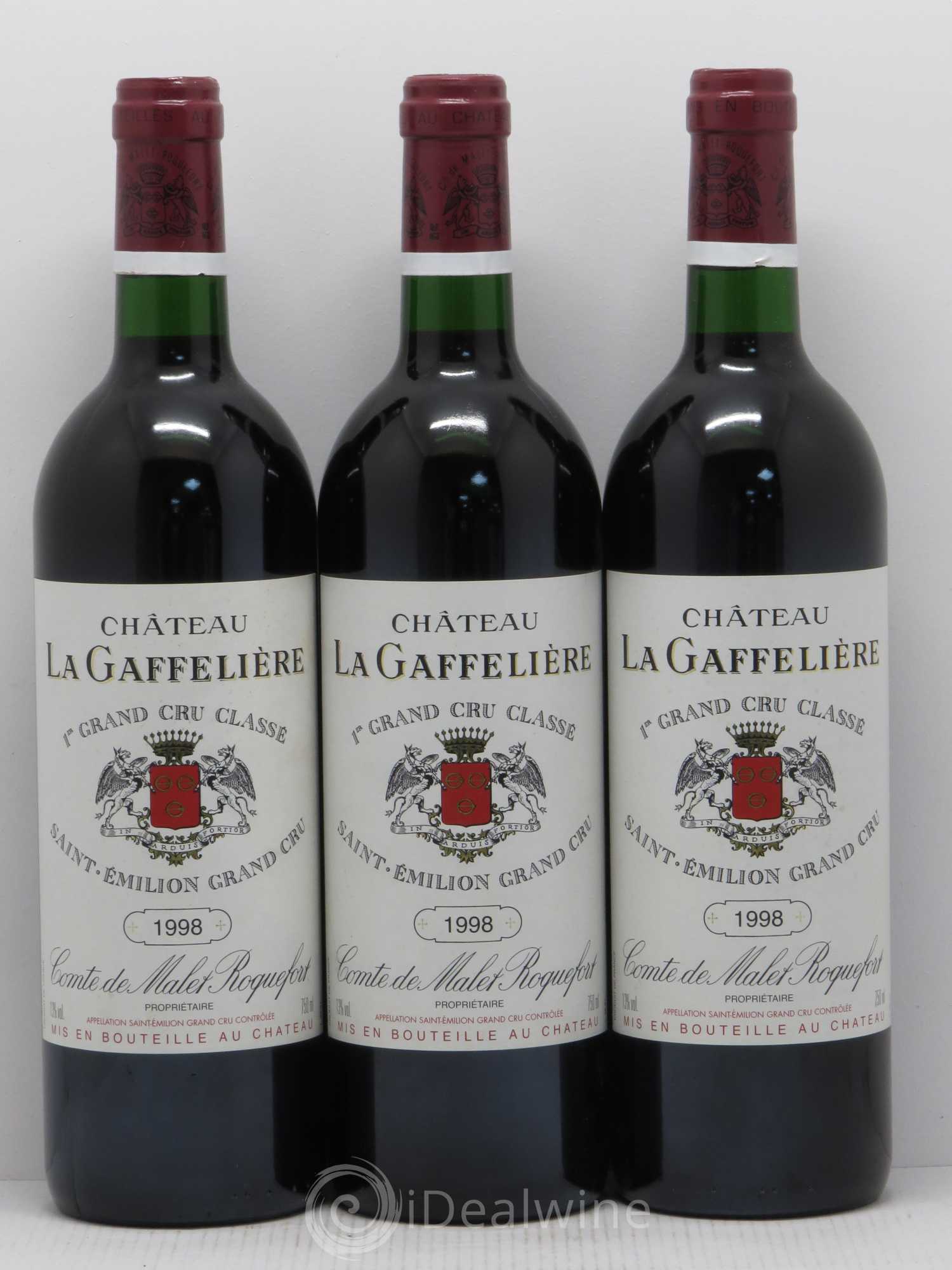 Château la Gaffelière 1er Grand Cru Classé B 1998 - Lot de 3 bouteilles - 0