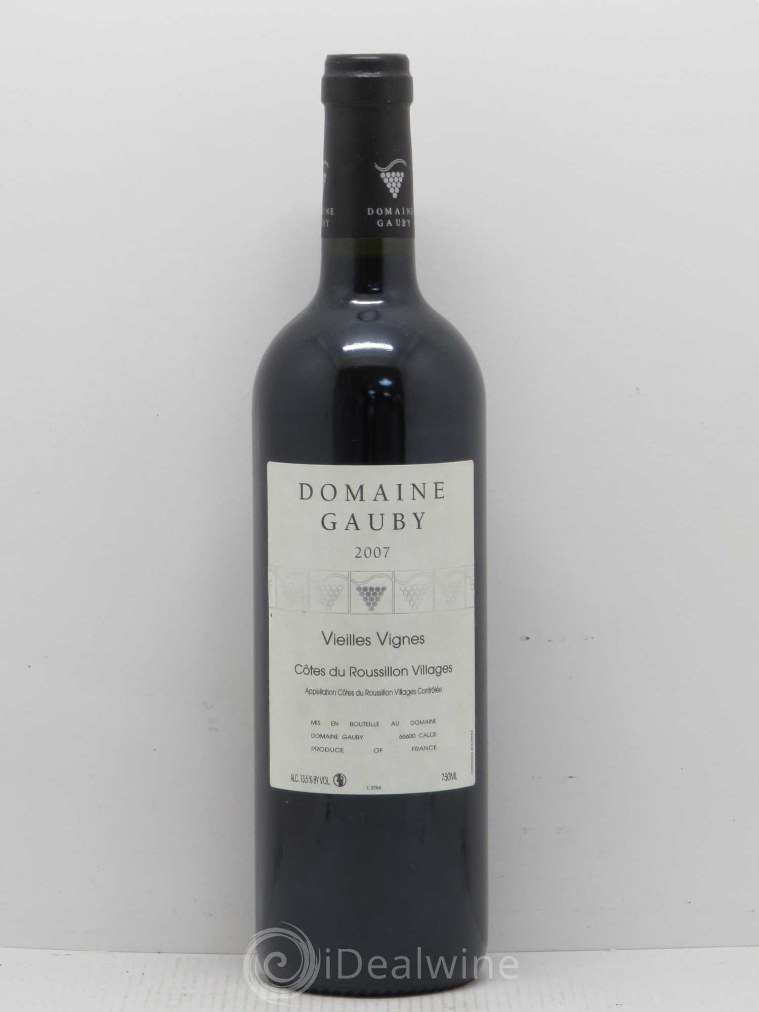 Côtes du Roussillon Villages Vieilles vignes Gauby (Domaine) 2007 - Lot de 1 bouteille - 0