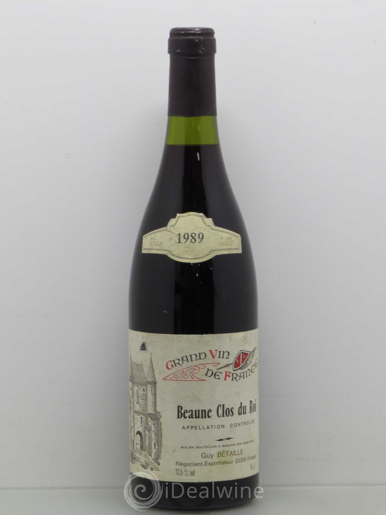 Beaune 1er Cru Clos Du Roi Guy Betaille 1989 - Posten von 1 Flasche - 0