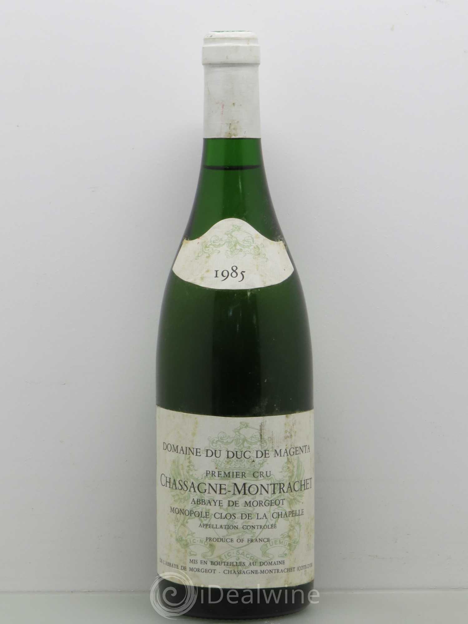 Chassagne-Montrachet Abbaye De Morgeot Clos De La Chapelle Duc De Magenta 1985 - Posten von 1 Flasche - 0