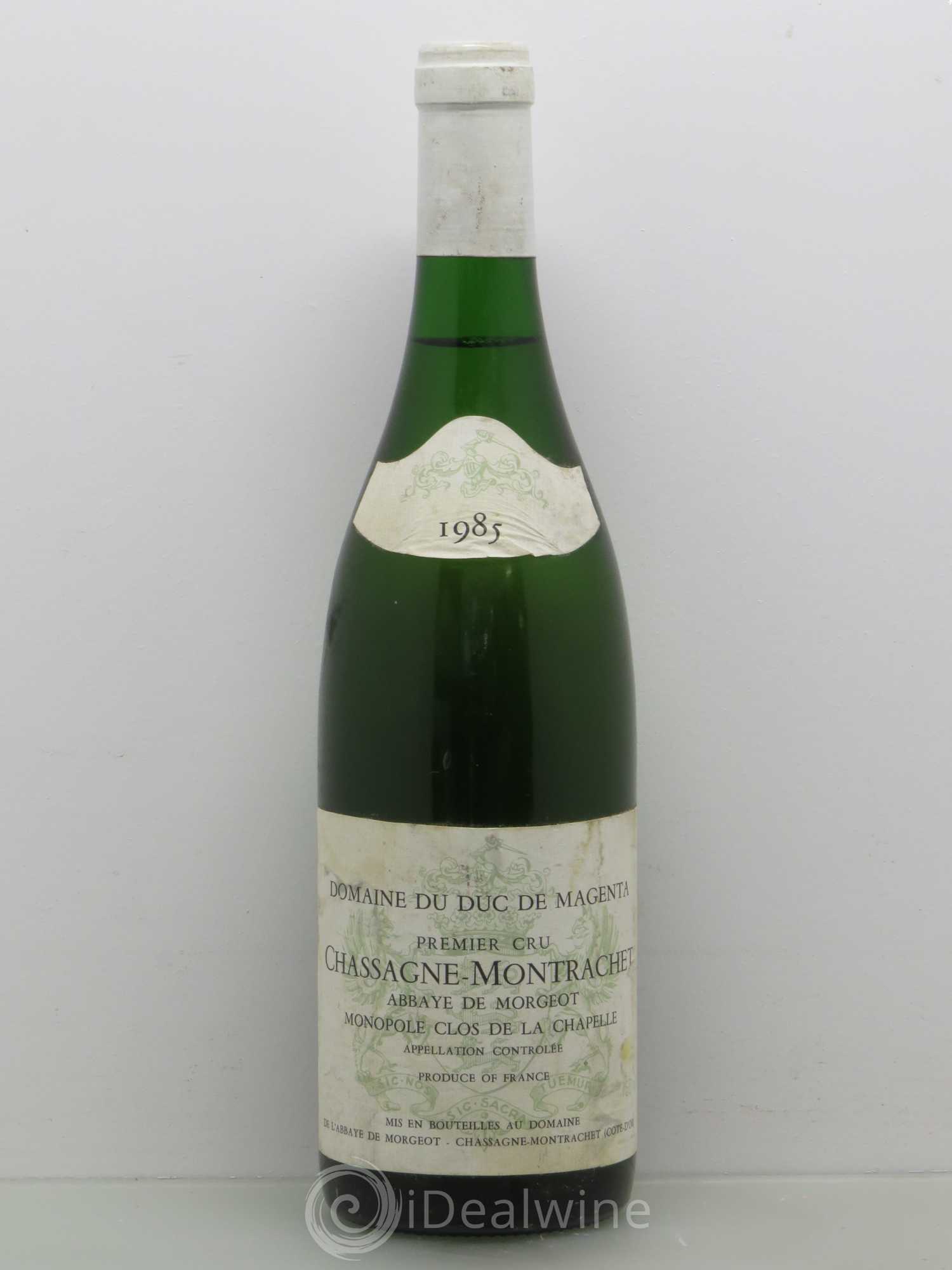 Chassagne-Montrachet Abbaye De Morgeot Clos De La Chapelle Duc De Magenta 1985 - Posten von 1 Flasche - 0