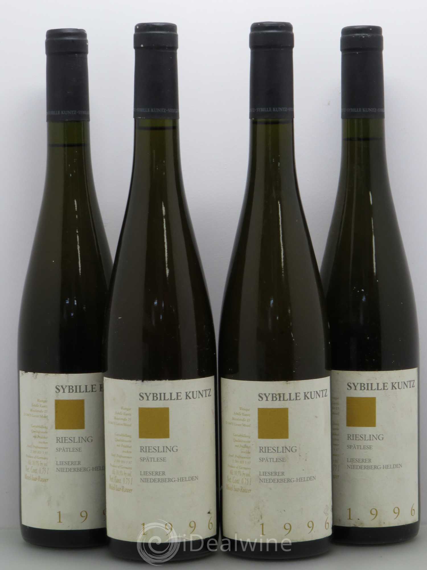 Riesling Spatlese Lieserer Niederberg Helden Sybille Kuntz 1996 - Lotto di 4 bottiglie - 0
