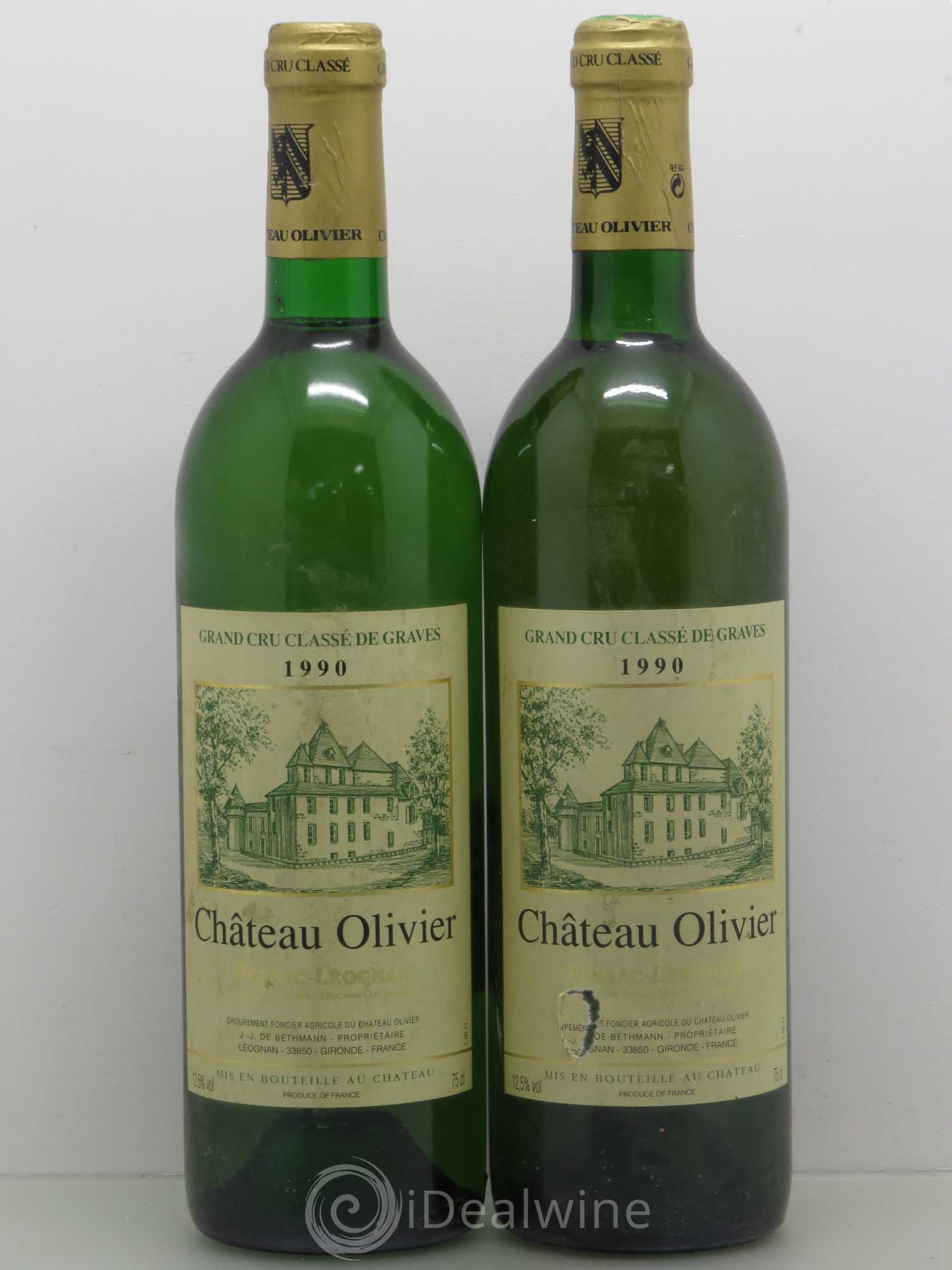 Château Olivier Cru Classé de Graves 1990 - Lot de 2 bouteilles - 0