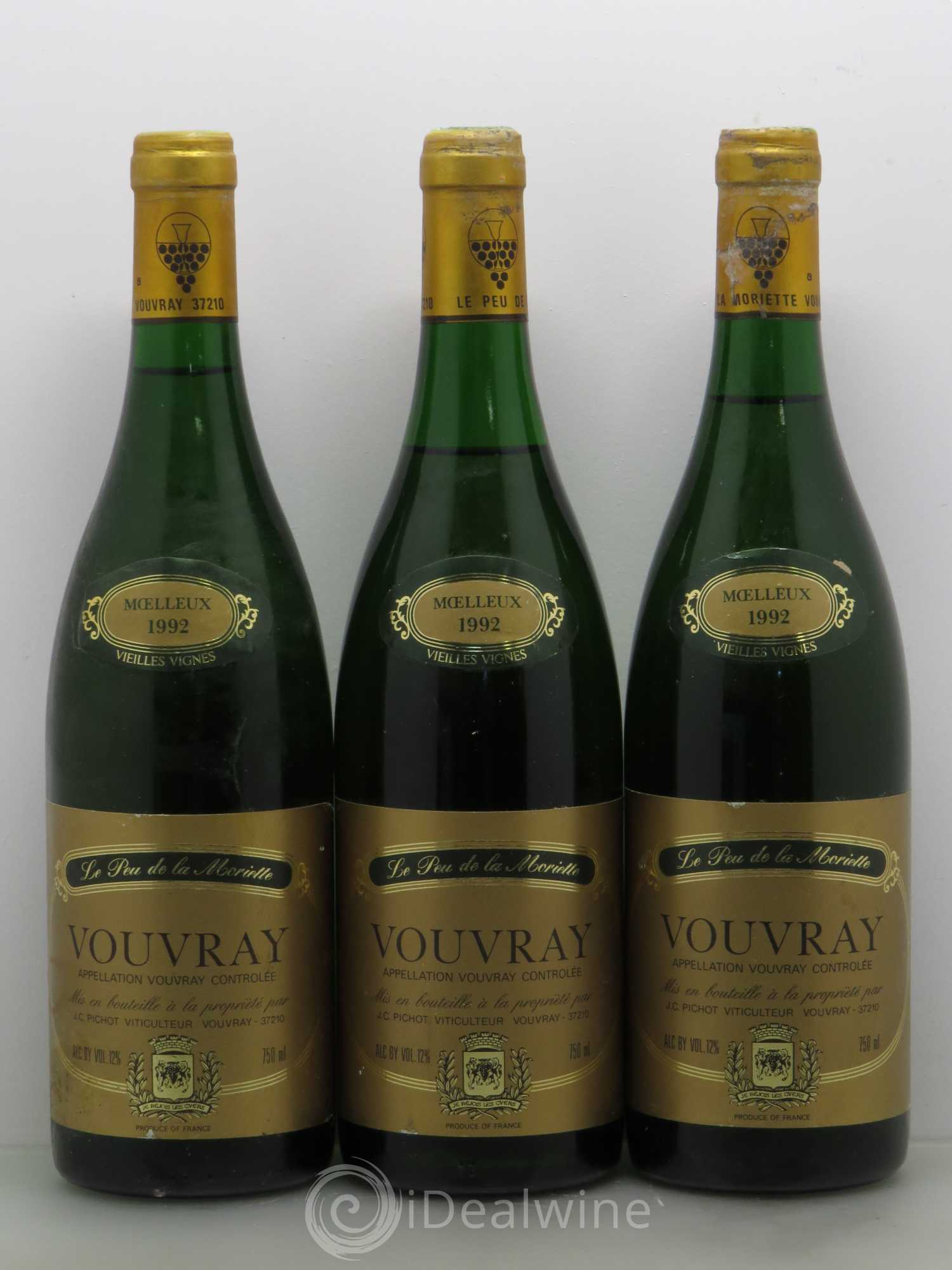 Vouvray Vieilles Vignes Pichot (sans prix de réserve) 1992 - Lotto di 3 bottiglie - 0