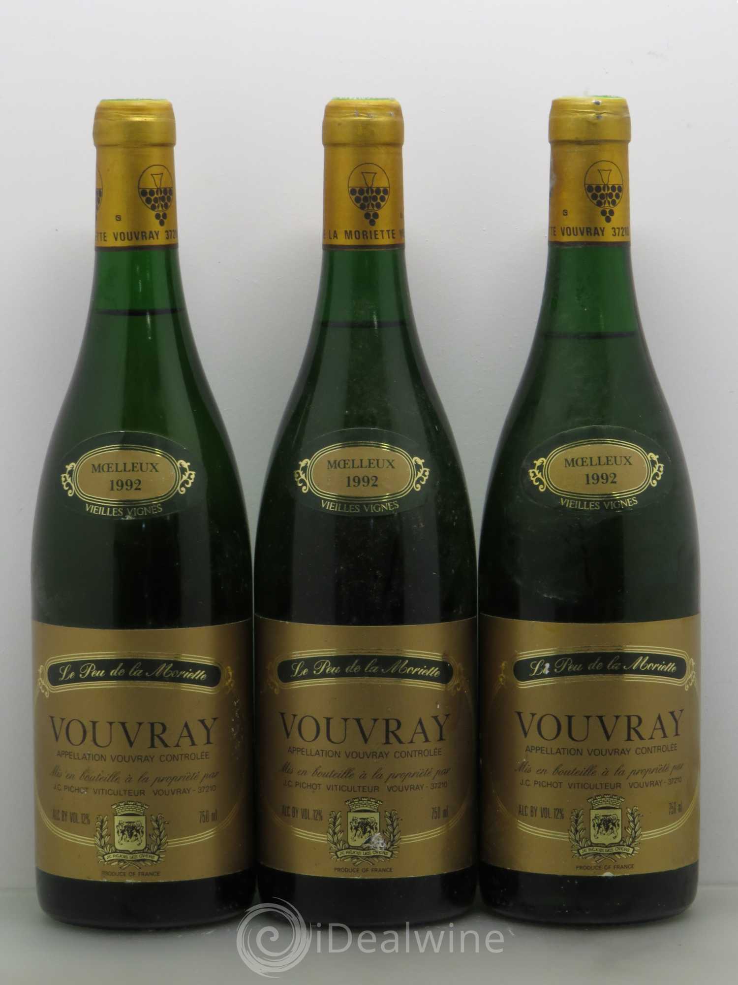 Vouvray Vieilles Vignes Pichot (sans prix de réserve) 1992 - Lotto di 3 bottiglie - 0