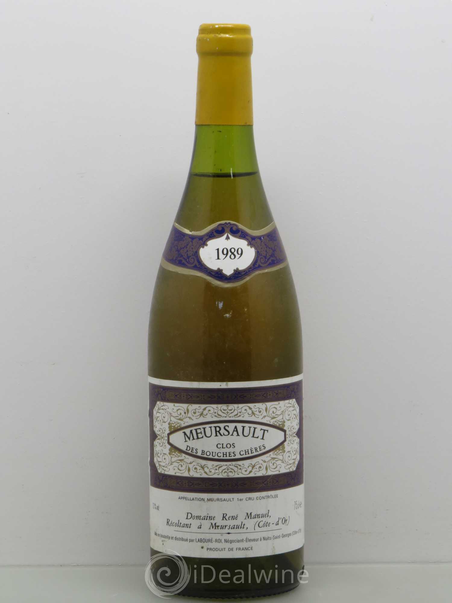 Meursault 1er Cru Clos Des Bouches Cheres Rene Manuel 1989 - Posten von 1 Flasche - 0