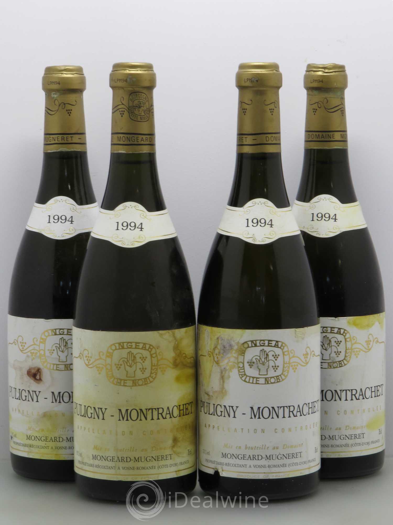 Puligny-Montrachet Mongeard Mugneret 1994 - Posten von 4 Flaschen - 0