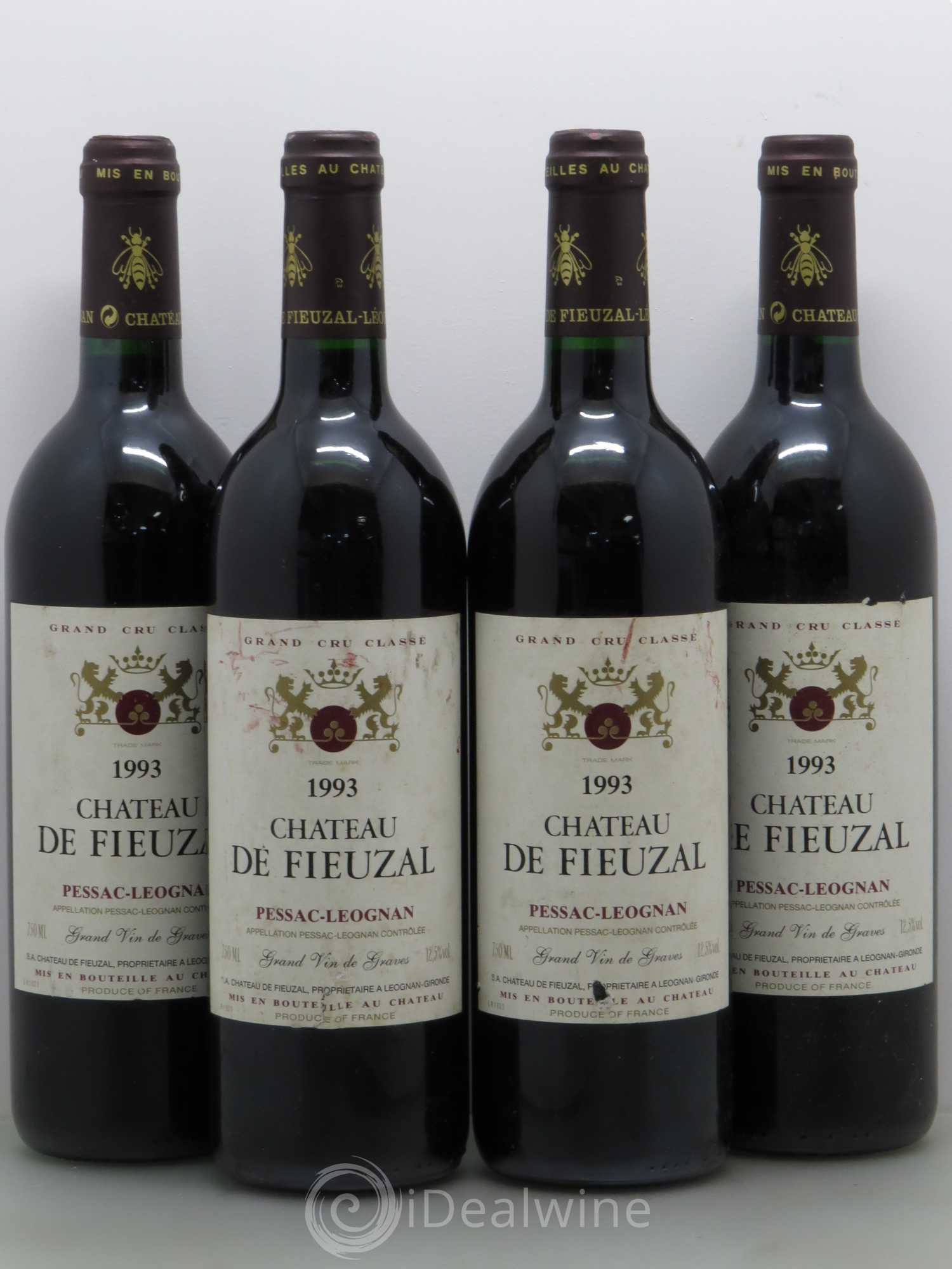 Château de Fieuzal Cru Classé de Graves 1993 - Lot de 4 bouteilles - 0