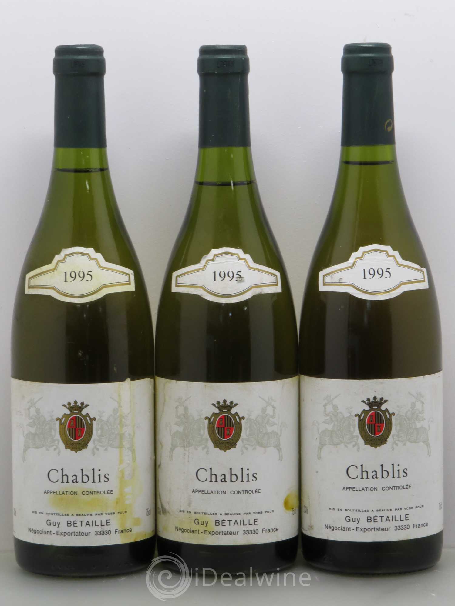 Chablis Guy Betaille 1995 - Posten von 3 Flaschen - 0