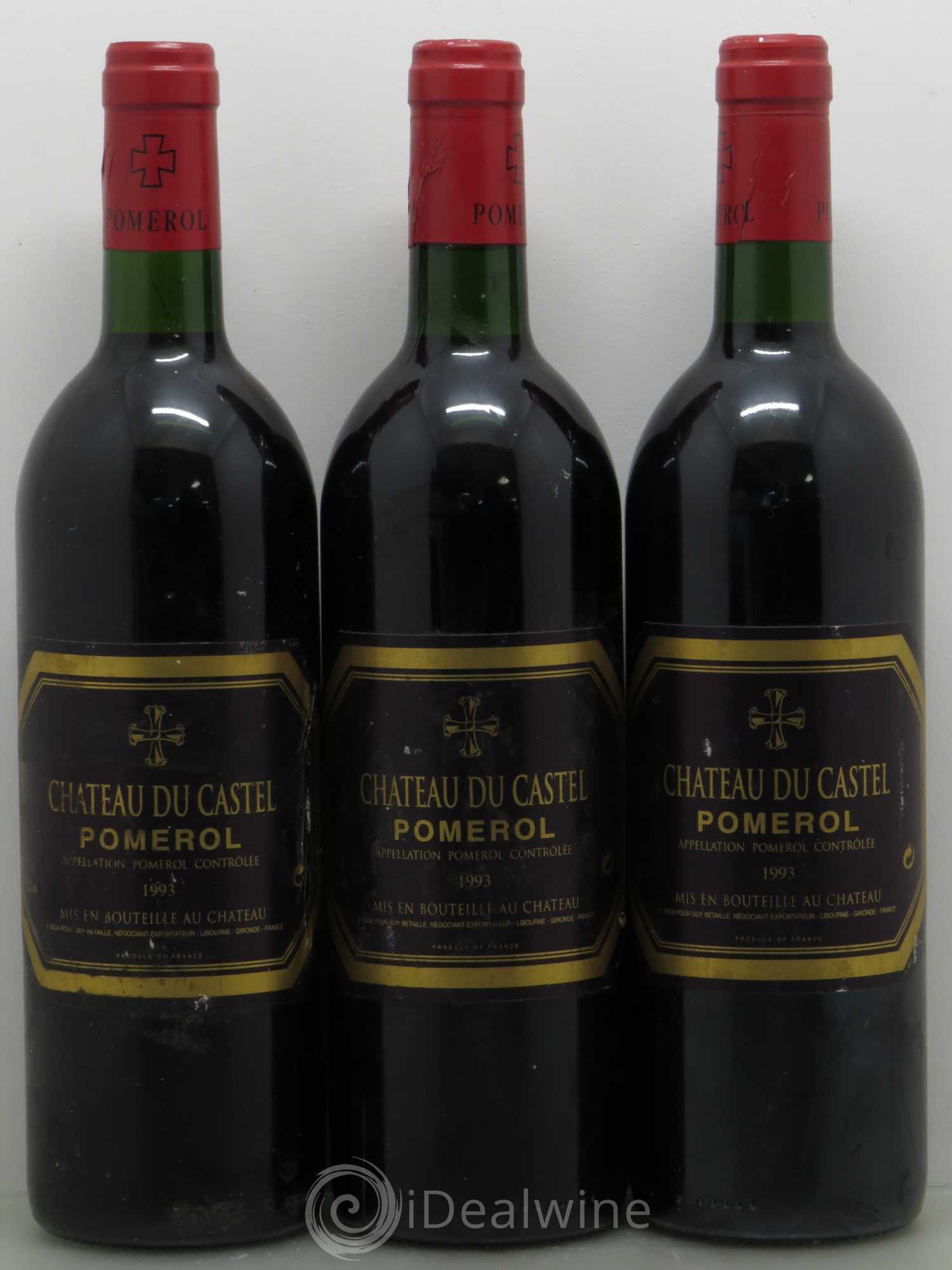 Pomerol Château Du Castel 1993 - Lot de 3 bouteilles - 0