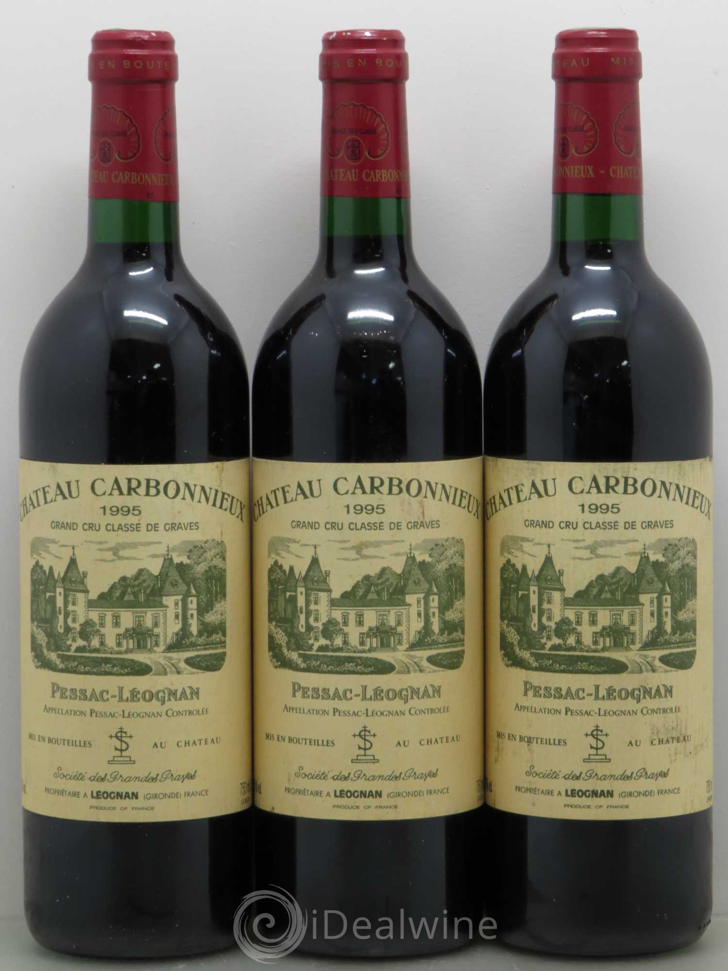 Château Carbonnieux Cru Classé de Graves 1995 - Lot de 3 bouteilles - 0