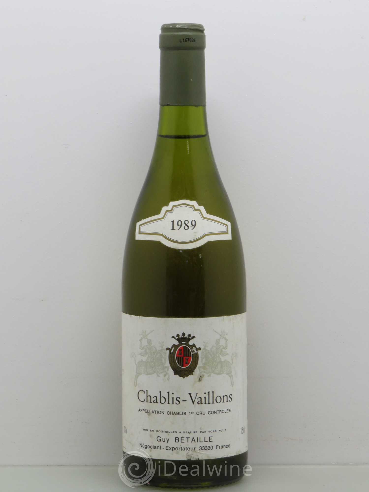 Chablis 1er Cru Vaillons Guy Betaille 1989 - Posten von 1 Flasche - 0