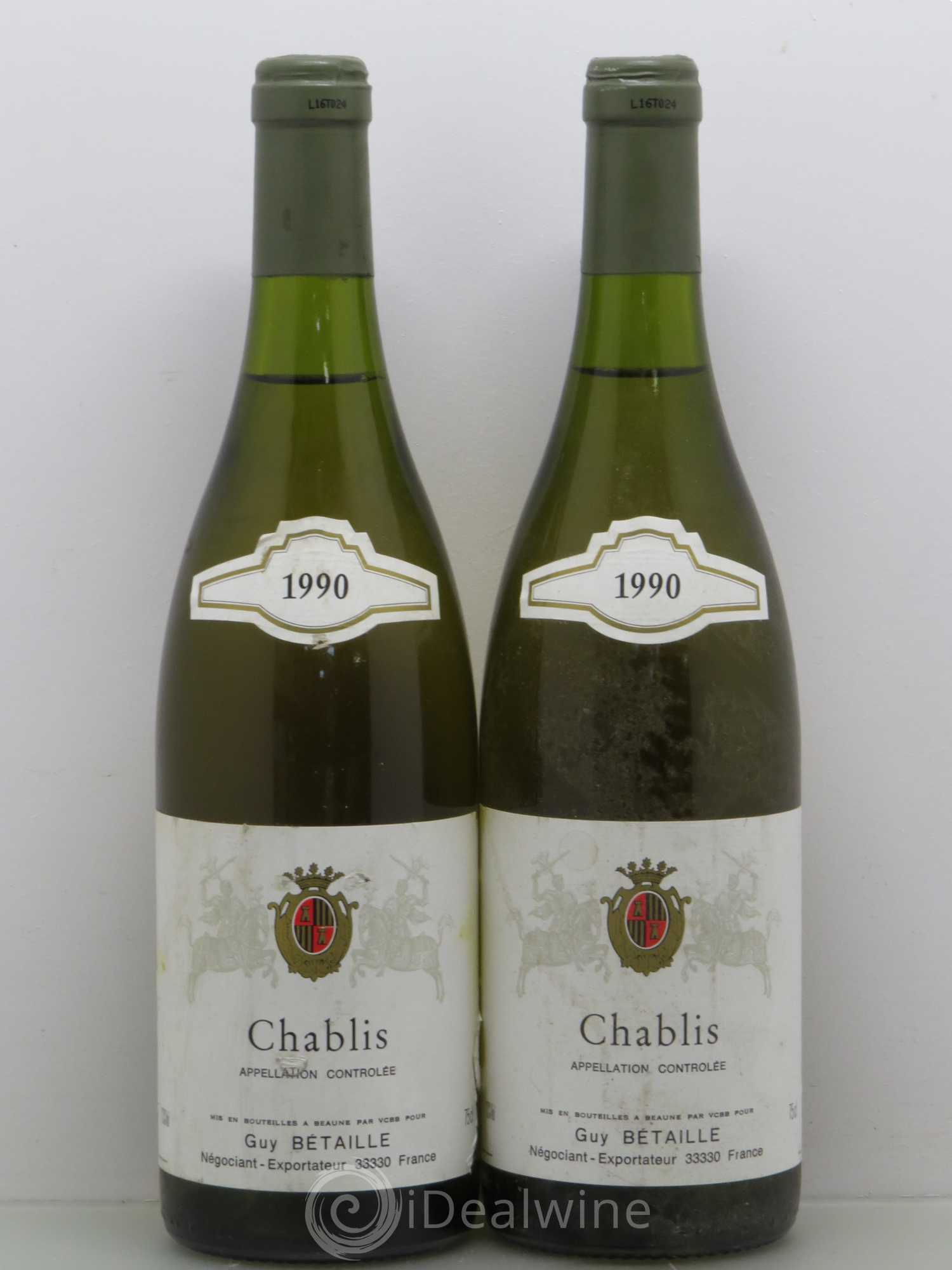 Chablis Guy Betaille 1990 - Posten von 2 Flaschen - 0