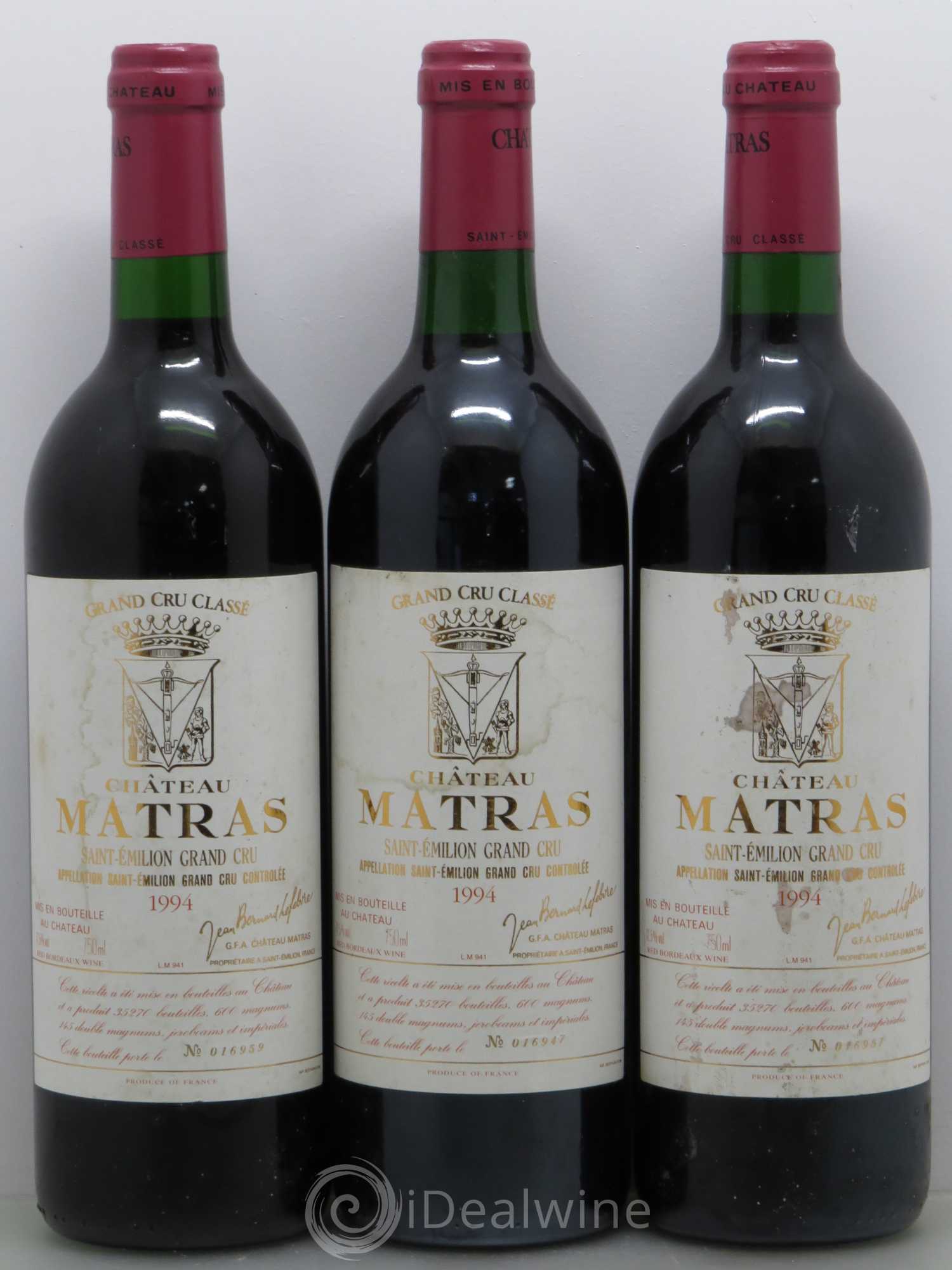 Saint-Émilion Château Matras 1994 - Lot de 6 bouteilles - 2