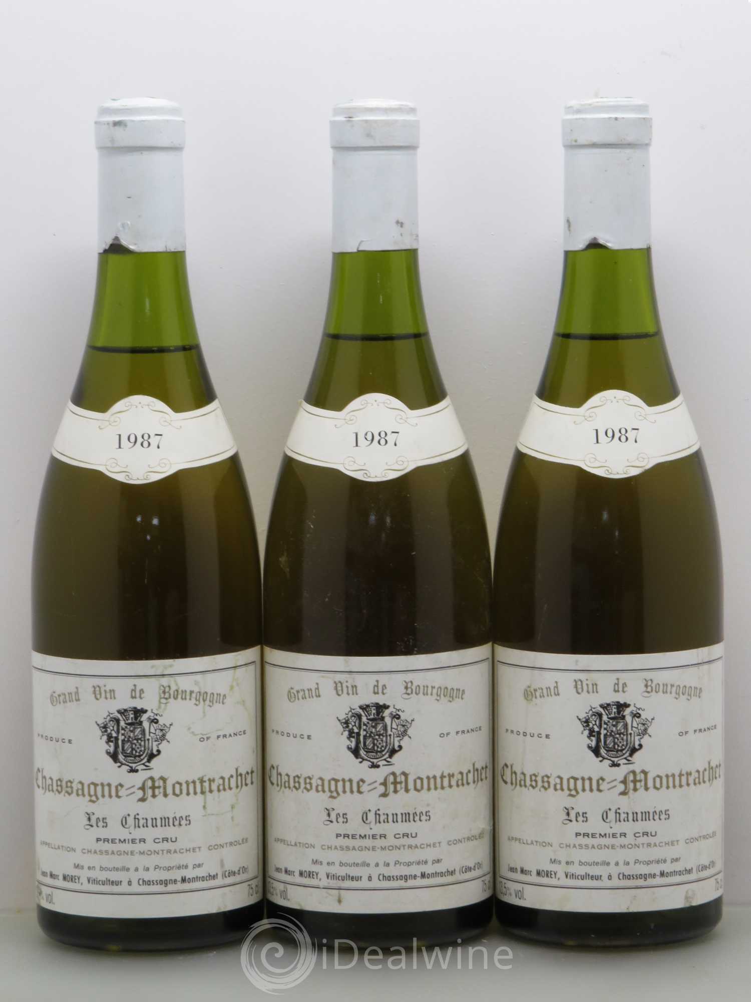 Chassagne-Montrachet 1er Cru Les Chaumees Jean Marc Morey 1987 - Lotto di 3 bottiglie - 0