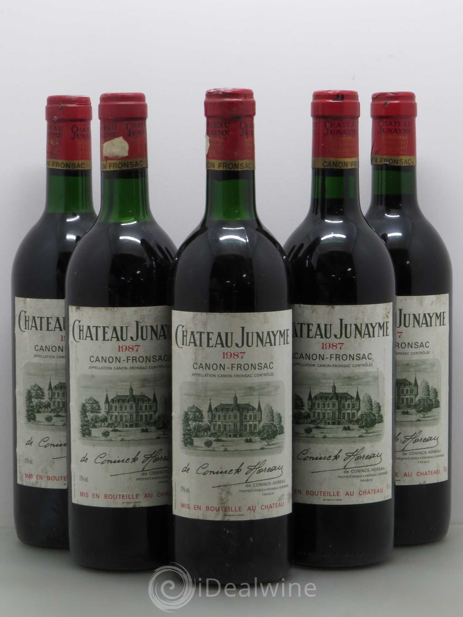 Canon-Fronsac Château Junayme (sans prix de réserve) 1987 - Posten von 5 Flaschen - 0