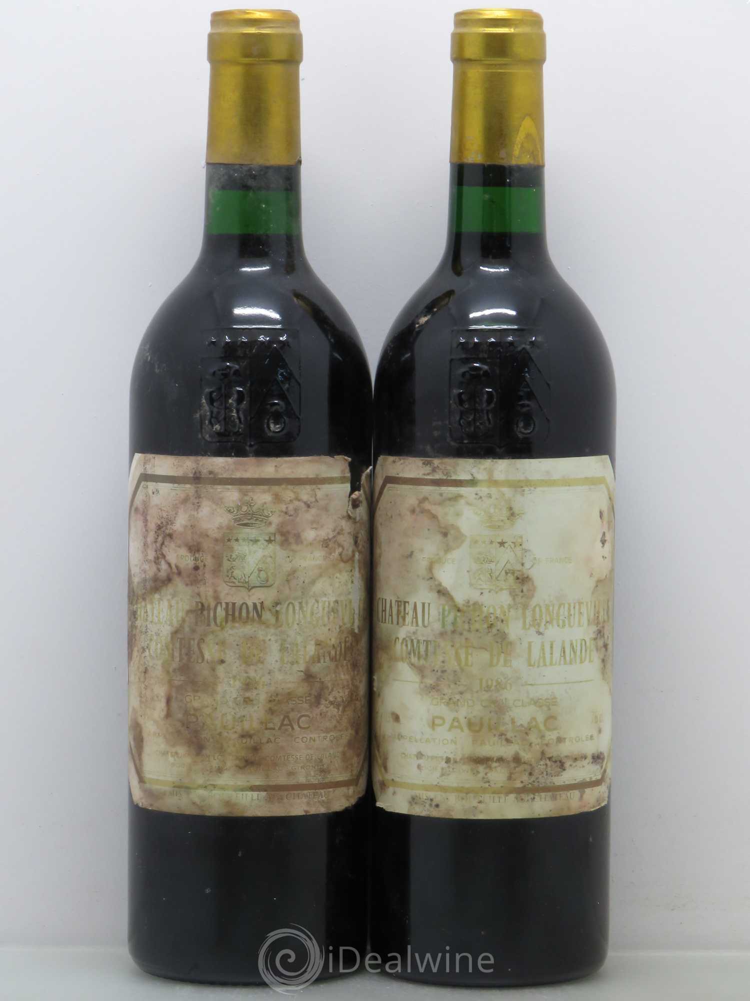Château Pichon Longueville Comtesse de Lalande 2ème Grand Cru Classé 1986 - Lot de 2 bouteilles - 0